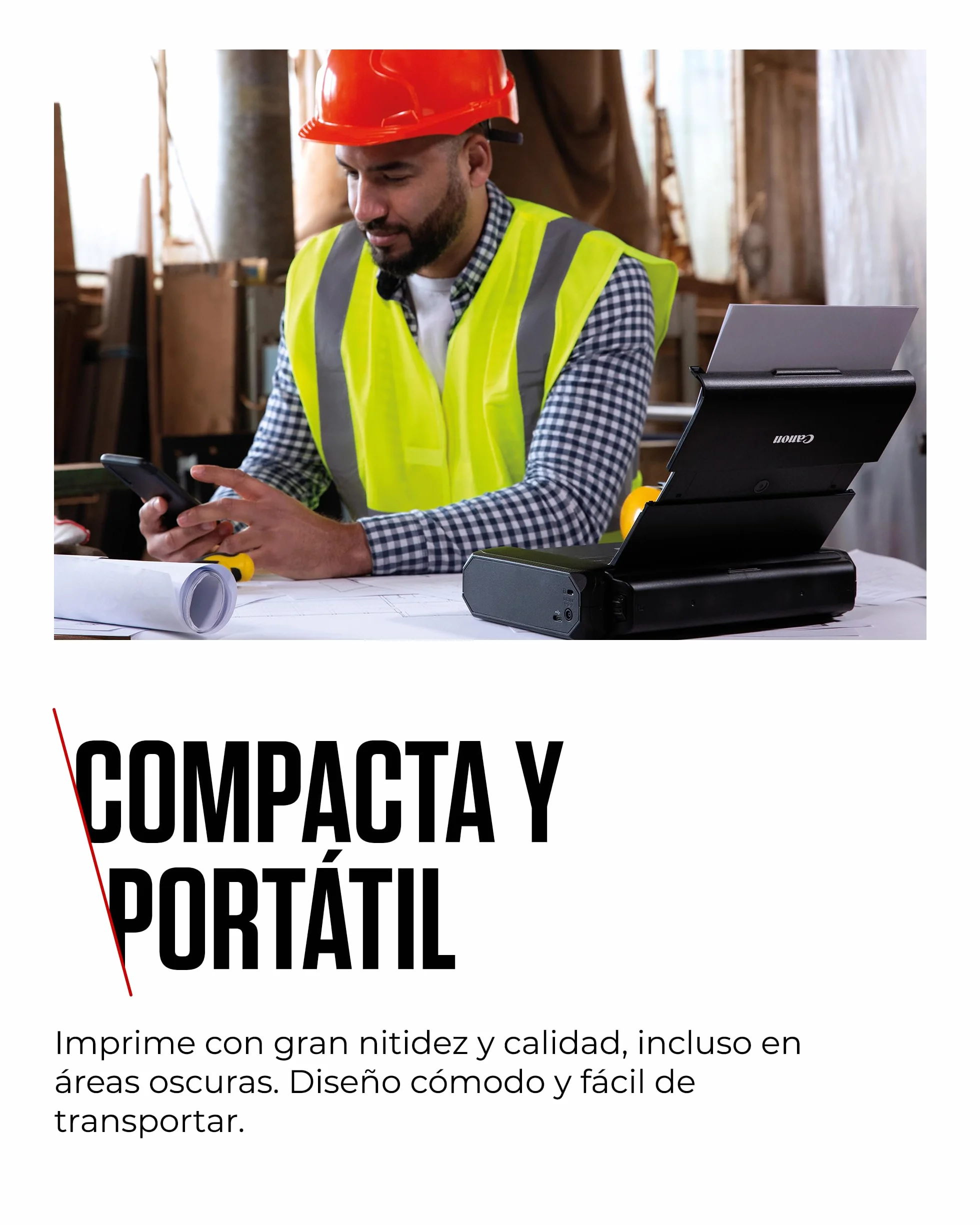 Canon MAXIFY BX110 Impresora Pequeña Inalámbrica - Batería Recargable - Imprime hasta A4 Desde Ordenador, Smartphone | Ideal para Teletrabajo y Viajes
