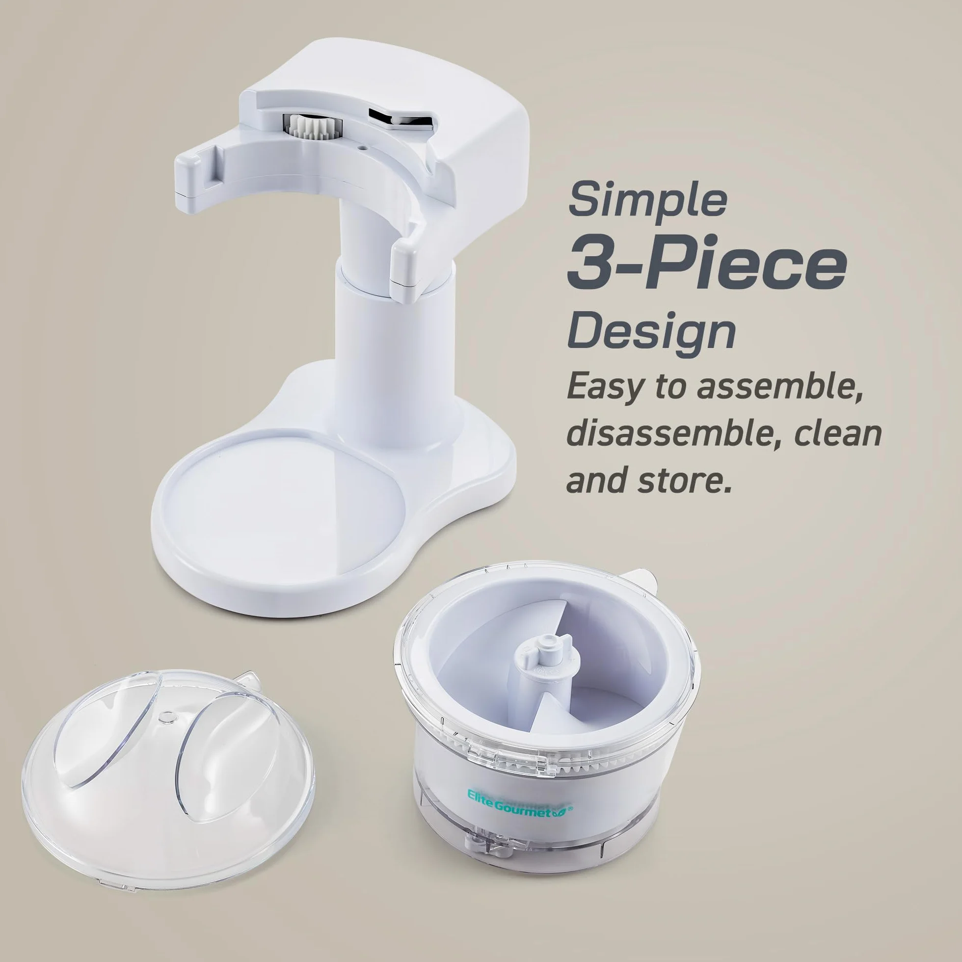 Elite Gourmet ESI1201 Máquina de hielo raspado y cono de nieve, plástico, blanco