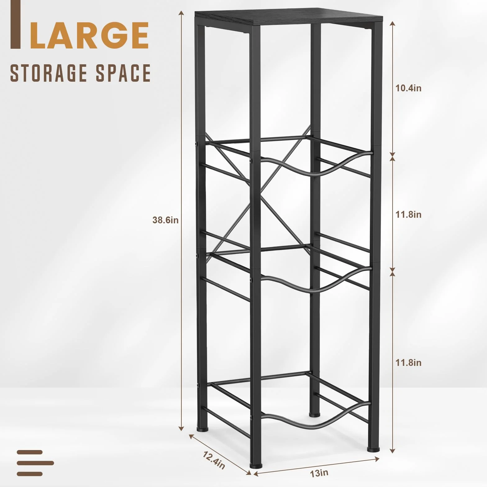 Soporte para Jarra de Agua de 3 Niveles y 5 Galones, Estante Desmontable Negro para Cocina