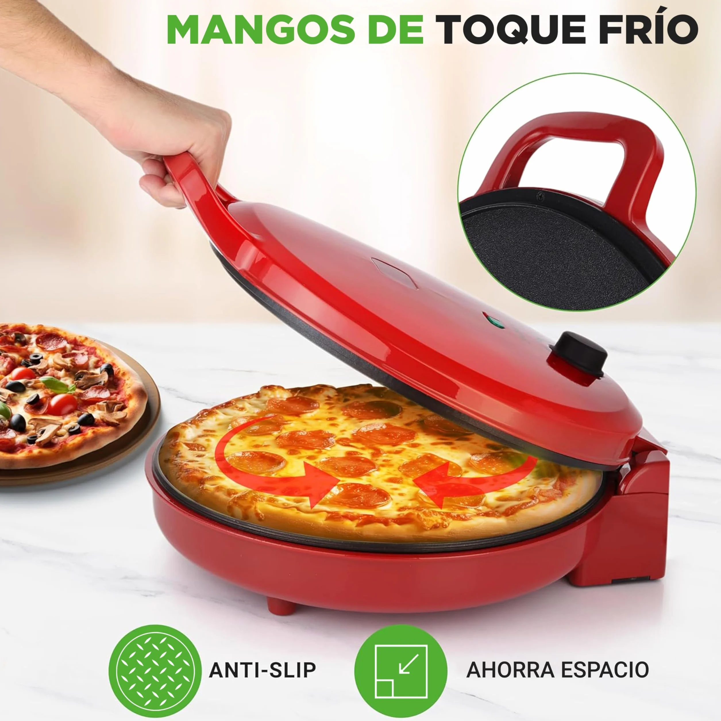 Nutrichef Horno para Pizza Eléctrico 30 cm 1500W Antiadherente