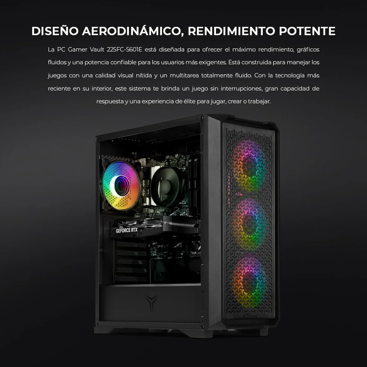 YEYIAN PC Gaming VR Esports AI Intel Core Ultra 5 225F 10 Cores a 4,9 GHz | NVIDIA GeForce RTX 5060 8GB GDDR7 | 32GB DDR5 6000Mhz | 1TB SSD Gen 4 | WiFi 6 + BT 5.3 | LAN 2.5 Go | Win 11 Pro