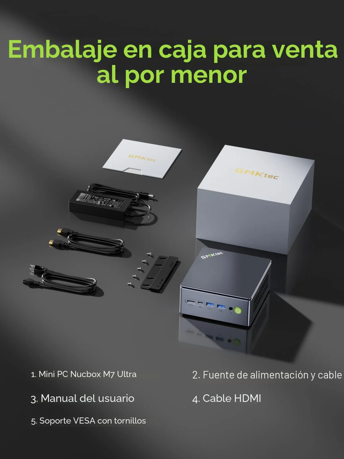 GMKtec (Garantie de 3 ANS) Mini-PC de jeu Dual 2.5G LAN, M7 Ultra Ryzen 7 Pro 6850U, 32Go RAM DDR5 4800 MHz + SSD PCIe 1To Oculink Mini Computer USB4/Wi-Fi 6E/Bluetooth 5.2/HDMI 2.1/USB-C/