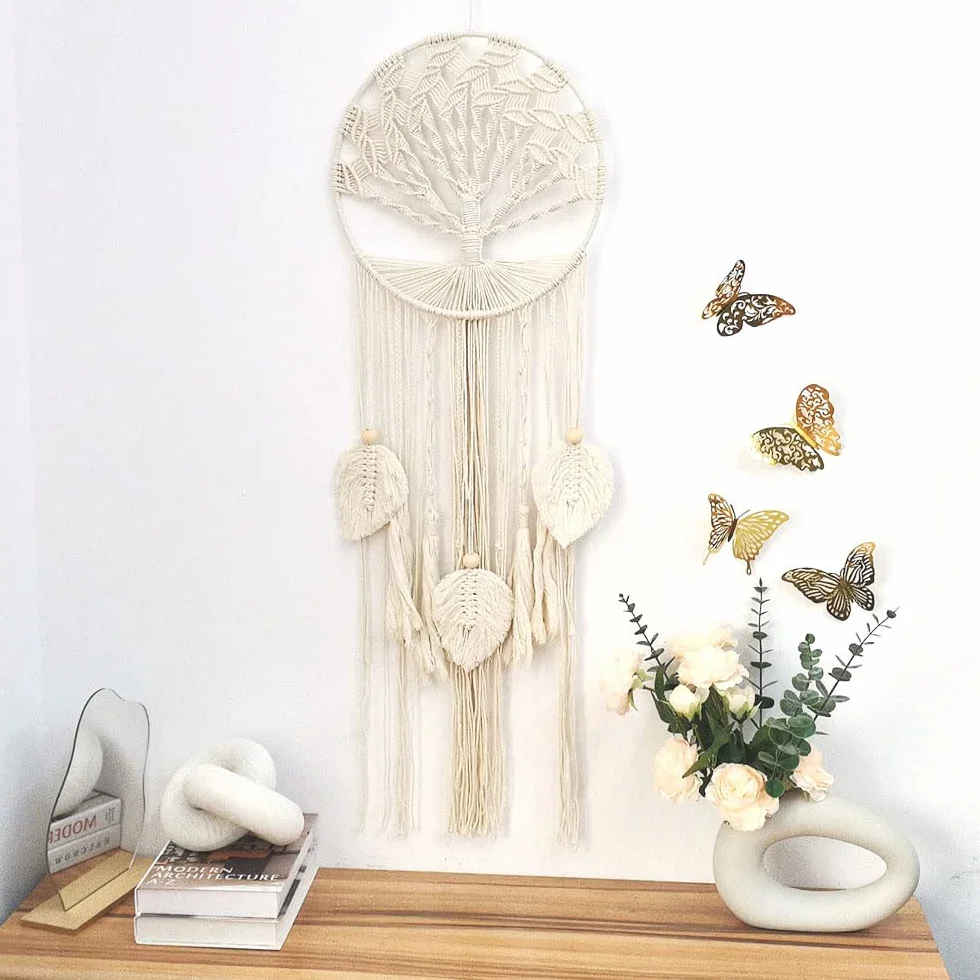 Atrapasueños de macramé árbol de la vida bohemio decoración pared boda hogar