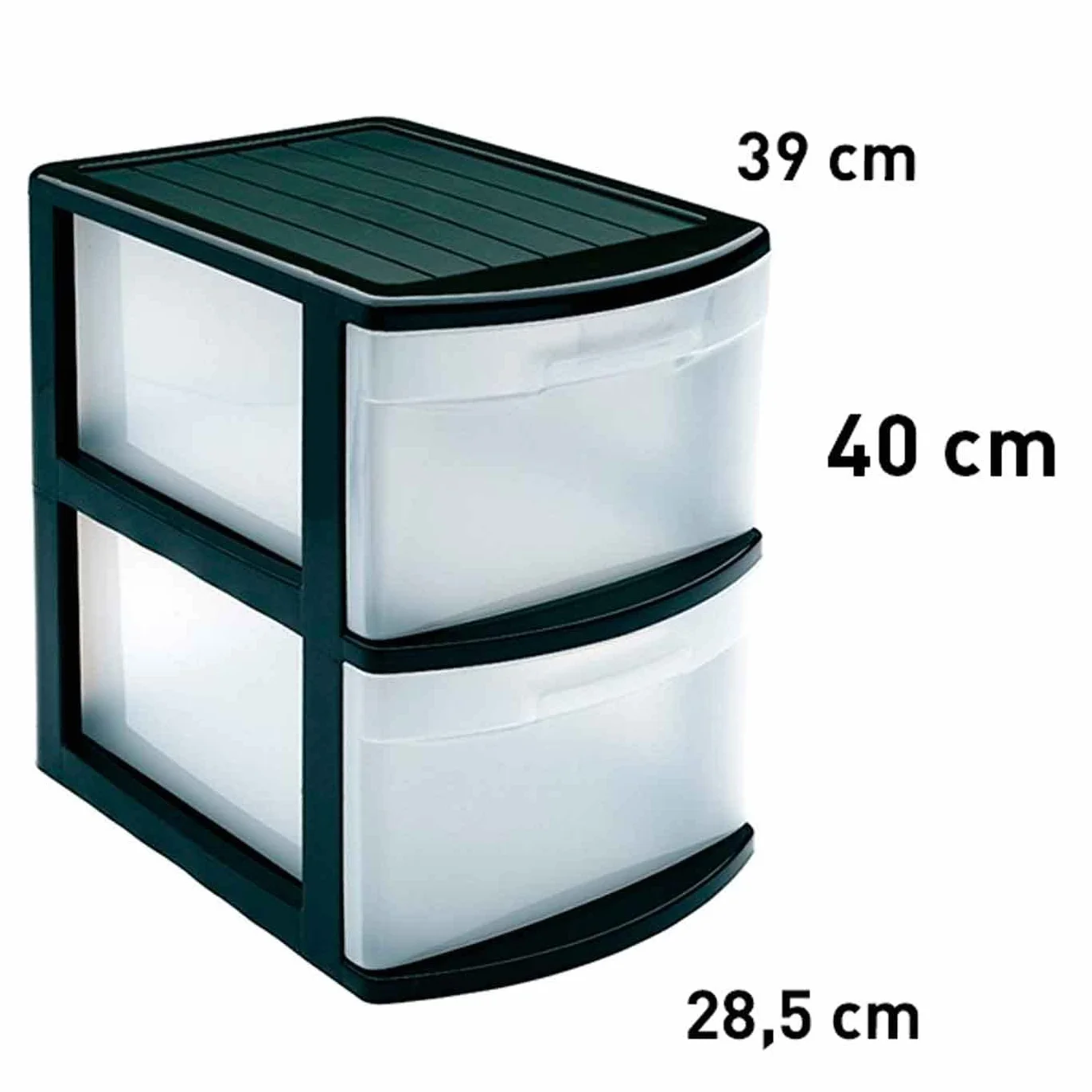 AC Cajonera de Almacenamiento Tamesis con 2 Cajones 41x28x39 cm Negro