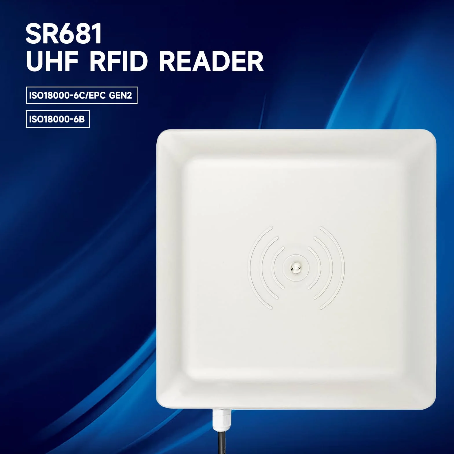 YANZEO SR681 - Lector RFID UHF de 6 m de largo alcance para exteriores, IP67 8dbi, antena USB RS485 Wiegand26/34 salida UHF lector integrado