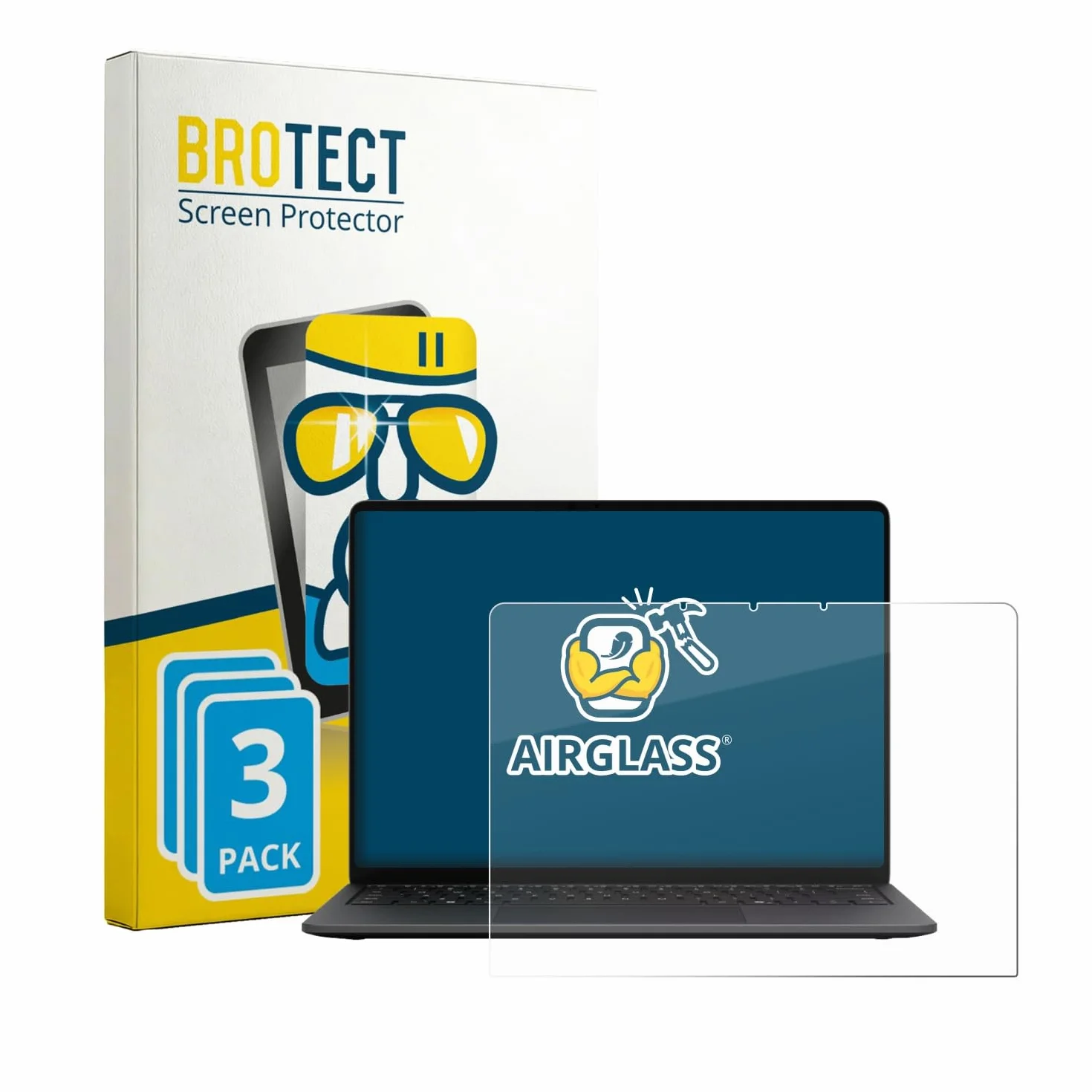 BROTECT Protector Pantalla Cristal para Microsoft Surface Laptop 13.8" 2026 Protector Vidrio (3 Unidades) - [Dureza 9H, Anti-Arañazos]