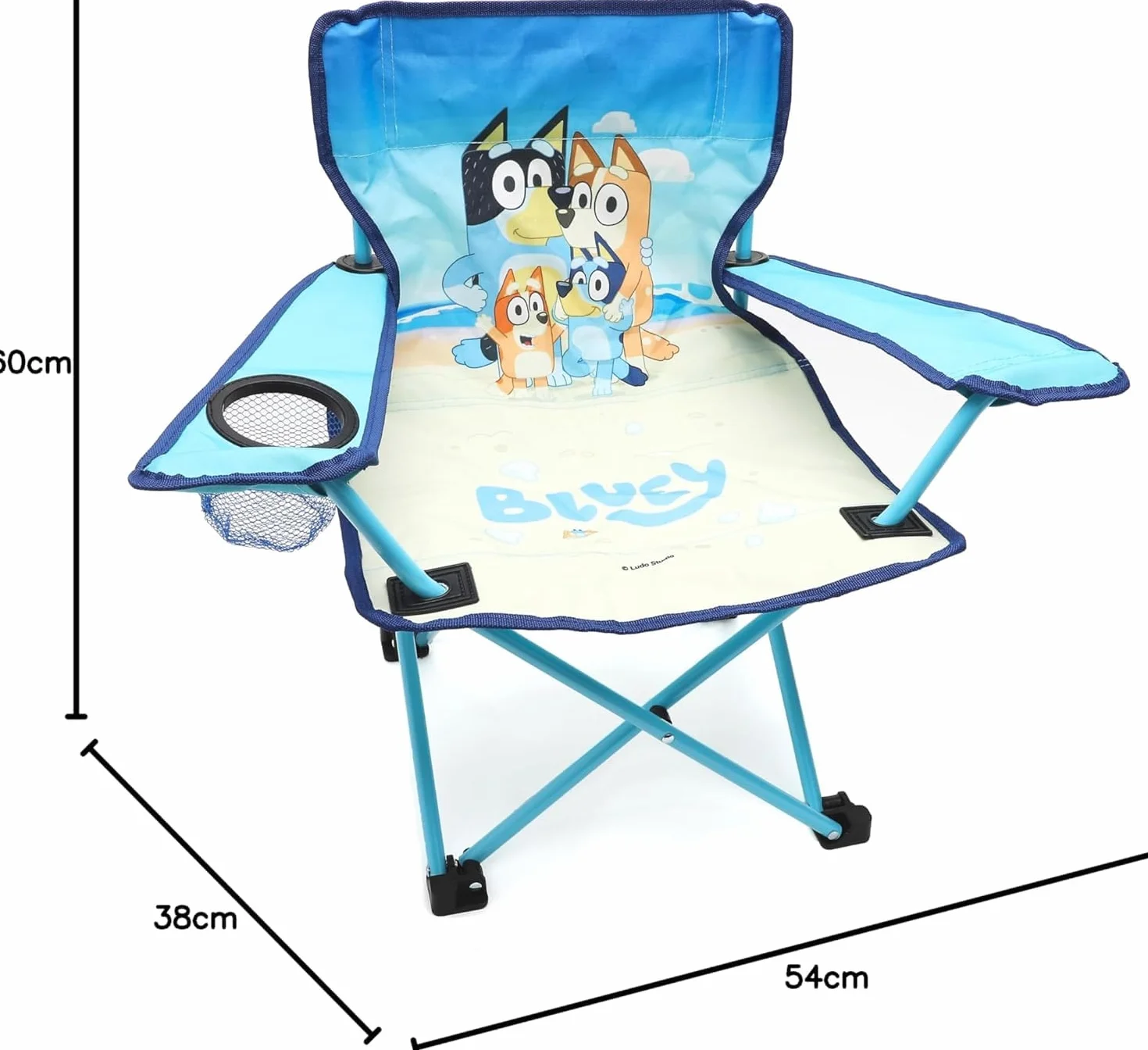 Toyland Silla Plegable para Acampar para niños Bluey & Bingo con portavasos
