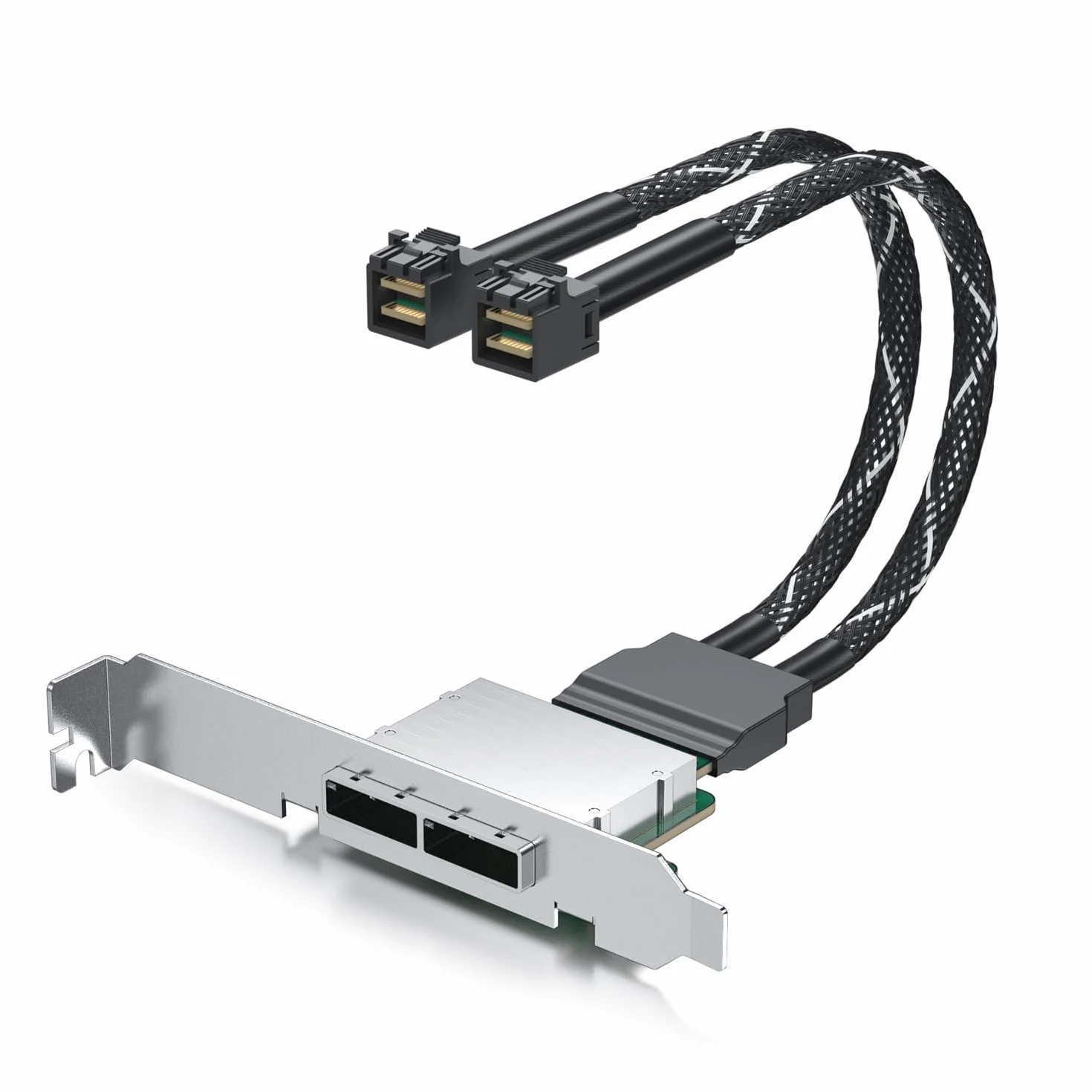 10Gtek MiniSAS HD SFF-8643 to SFF-8088 Dual-Channel Adapter Cable, 12Gbps/6Gbps SAS 3.0/2.0, 30AWG for HBA/Backplane & Legacy Storage, 0.5m/1.6ft