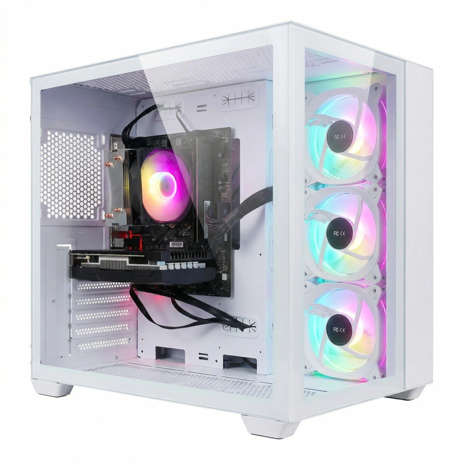 STGsivir PC Gaming, Ordenador de Sobremesa Gaming, GeForce RTX 3050 6GB GDDR6, Ryzen 5 5500 hasta 4.2 GHz,16GB DDR4,1TB SSD,WiFi 6,BT 5.0,Ventilateur RGB x3,Windows 11 Pro