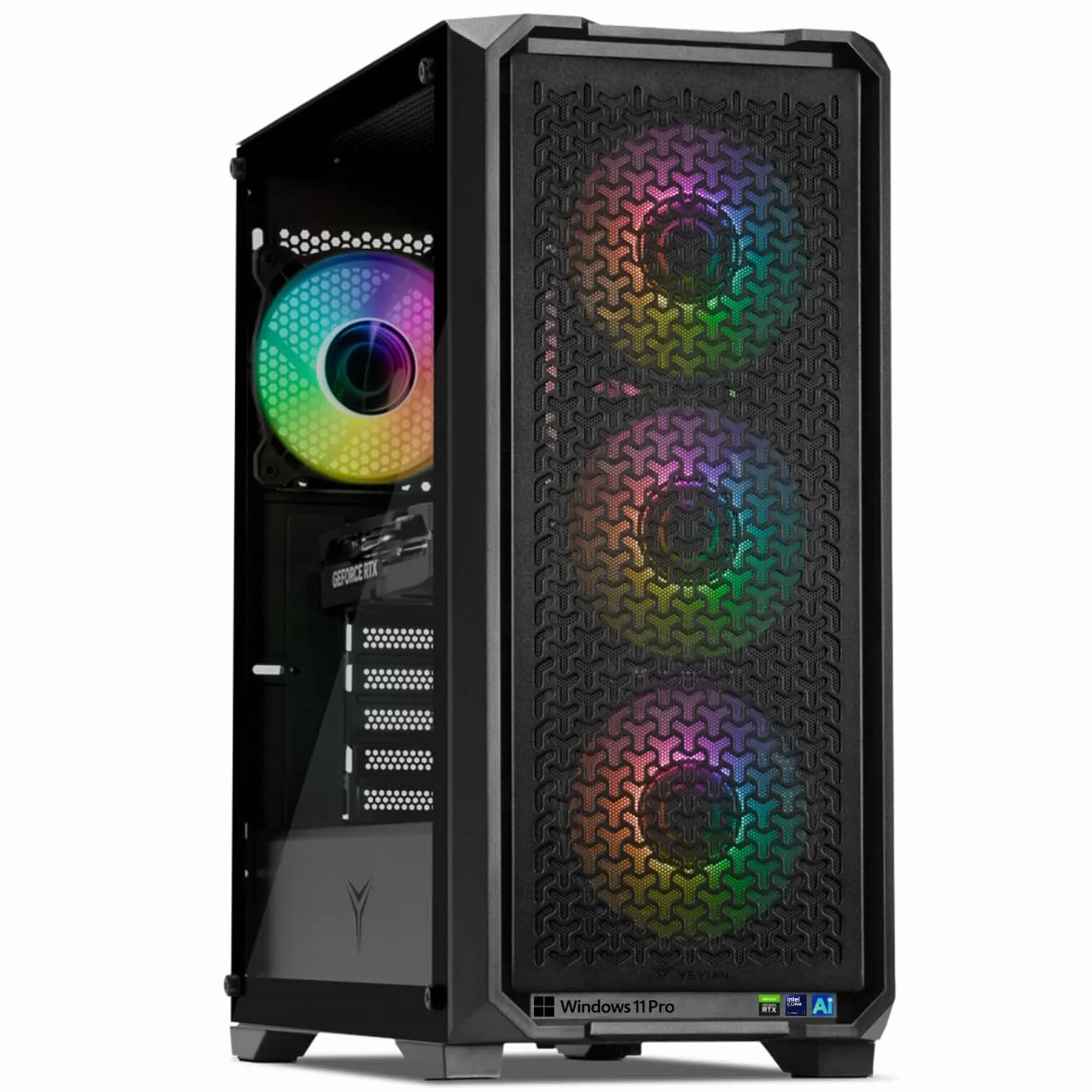 YEYIAN PC Gaming VR Esports AI Intel Core Ultra 5 225F 10 Cores a 4,9 GHz | NVIDIA GeForce RTX 5060 8GB GDDR7 | 32GB DDR5 6000Mhz | 1TB SSD Gen 4 | WiFi 6 + BT 5.3 | LAN 2.5 Go | Win 11 Pro