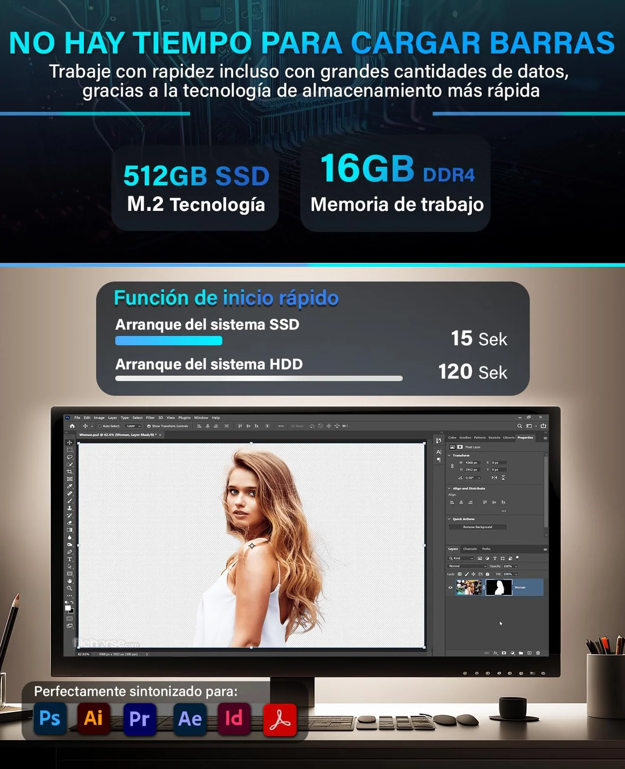 Greed® Multimedia V2 PC con Intel Core i7 10700 - Ordenador de sobremesa + Home Office PC con 4,8 GHz, 16 GB RAM - 512 GB SSD - DVD+RW - USB3.1 - Wi-Fi, con Windows 11 Pro
