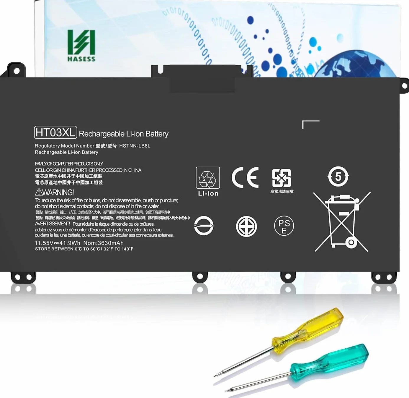 Batería de reemplazo HT03XL para HP 240 245 250 255 G7 340 348 G5 Series Pavilion 14-DH 14Q-CS 14-CE 14-CK 14-DF 14-DQ 15-DW 15Q 15S X360 14M-DH Series HT03041XL L11119-855 L11421-542 L11421-2C2