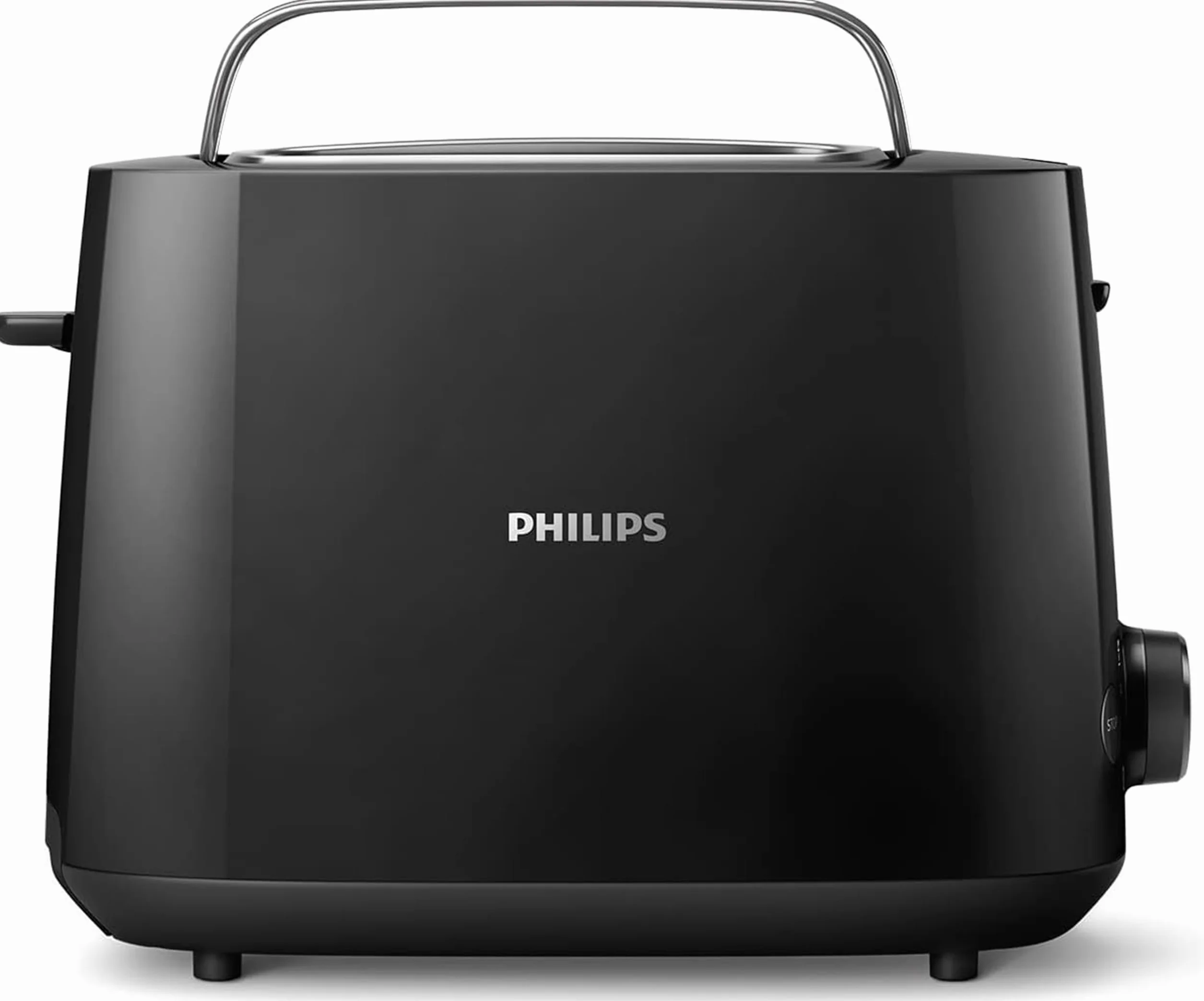 Philips Daily Collection Tostadora, 2 Ranuras, 8 Opciones Ajustes, Rejilla Calientabollos y Descongelación, Elevación Alta, Apagado Auto, Negro (HD2581/90)