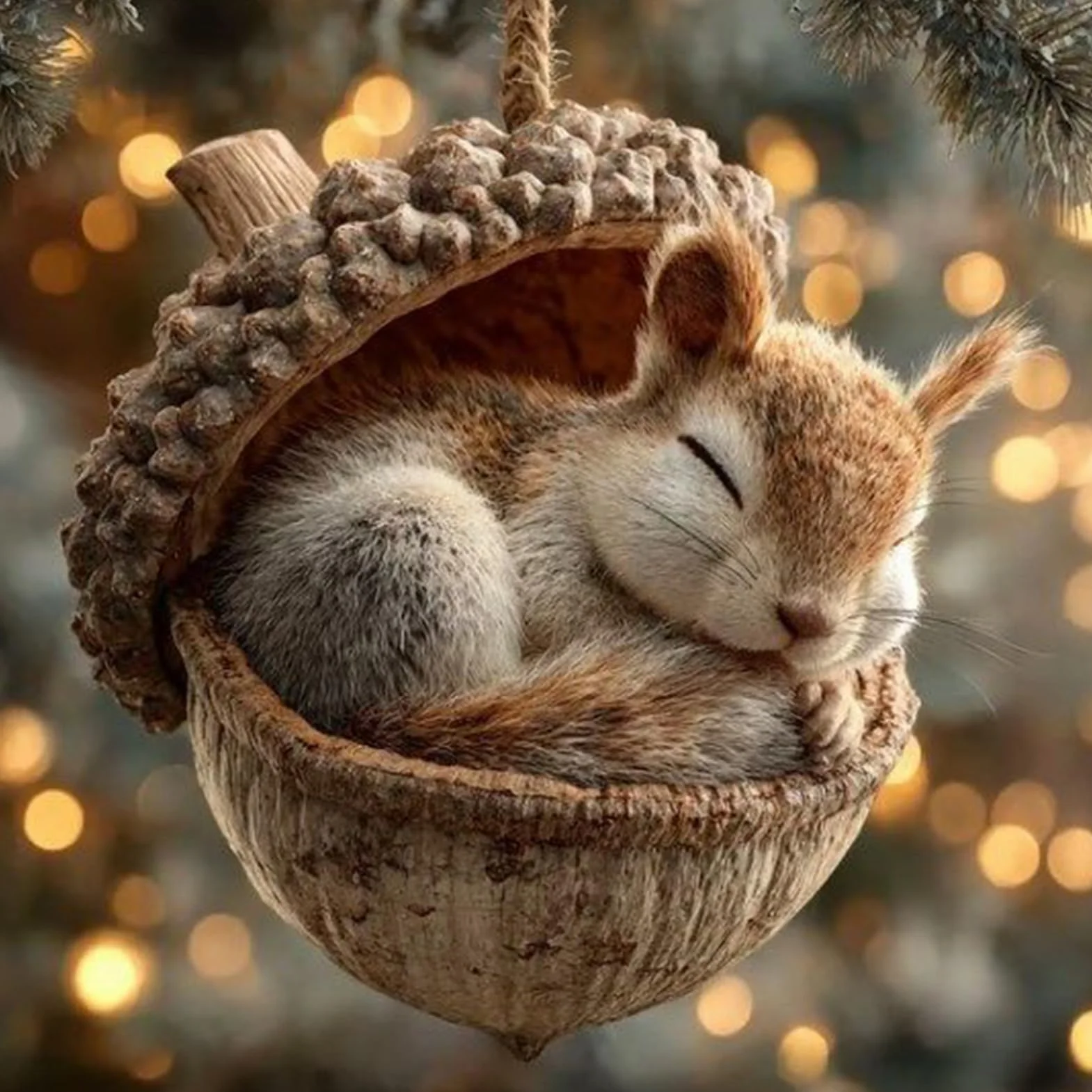 Bellotas Animales Colgando Ornamento Navideños Figuras 2D Acrílicas para Árbol de Navidad y Jardín