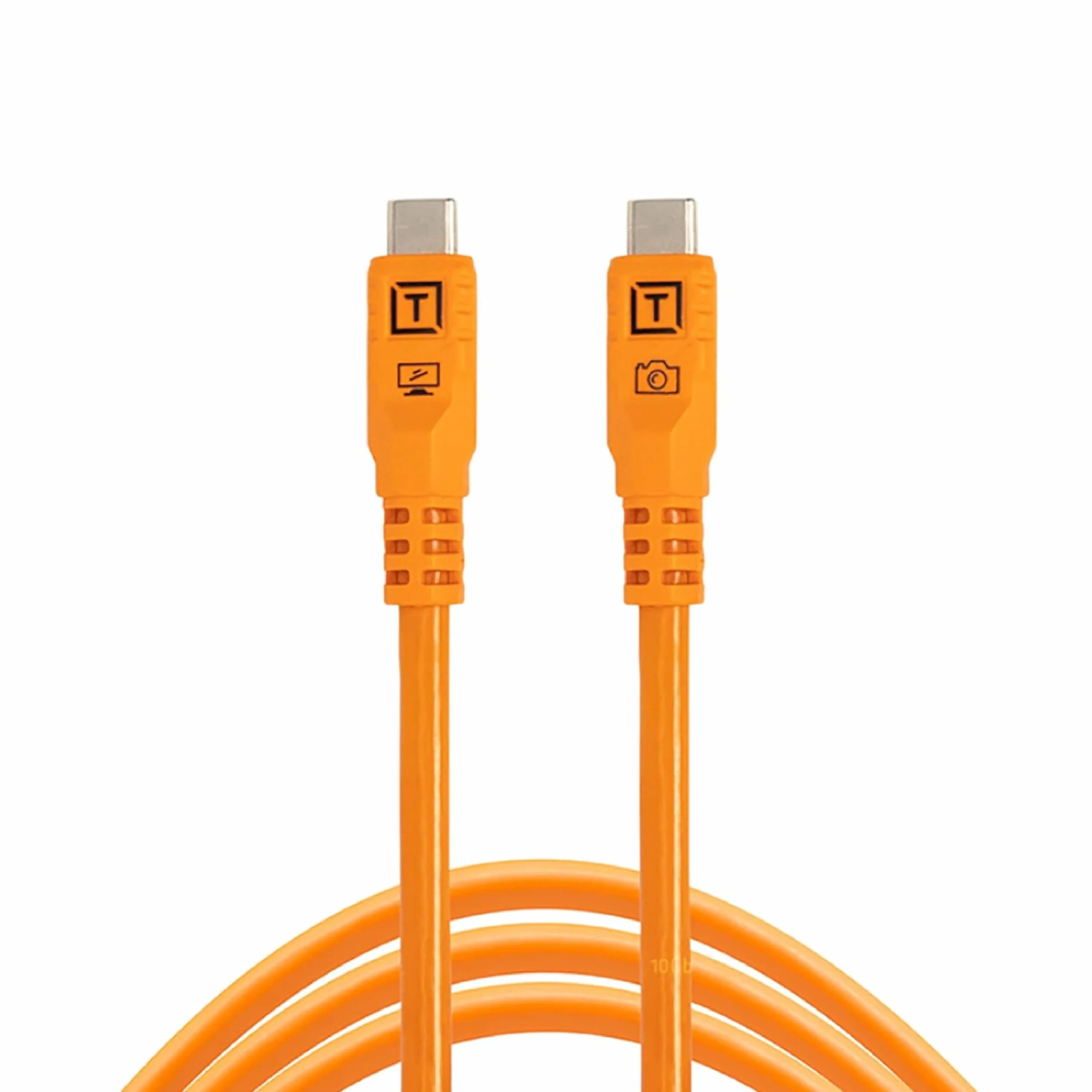 Tether Tools TetherPro Optima - Transferencia de datos exclusiva USB de 10 G, cable recto a recto de 3 m, color naranja