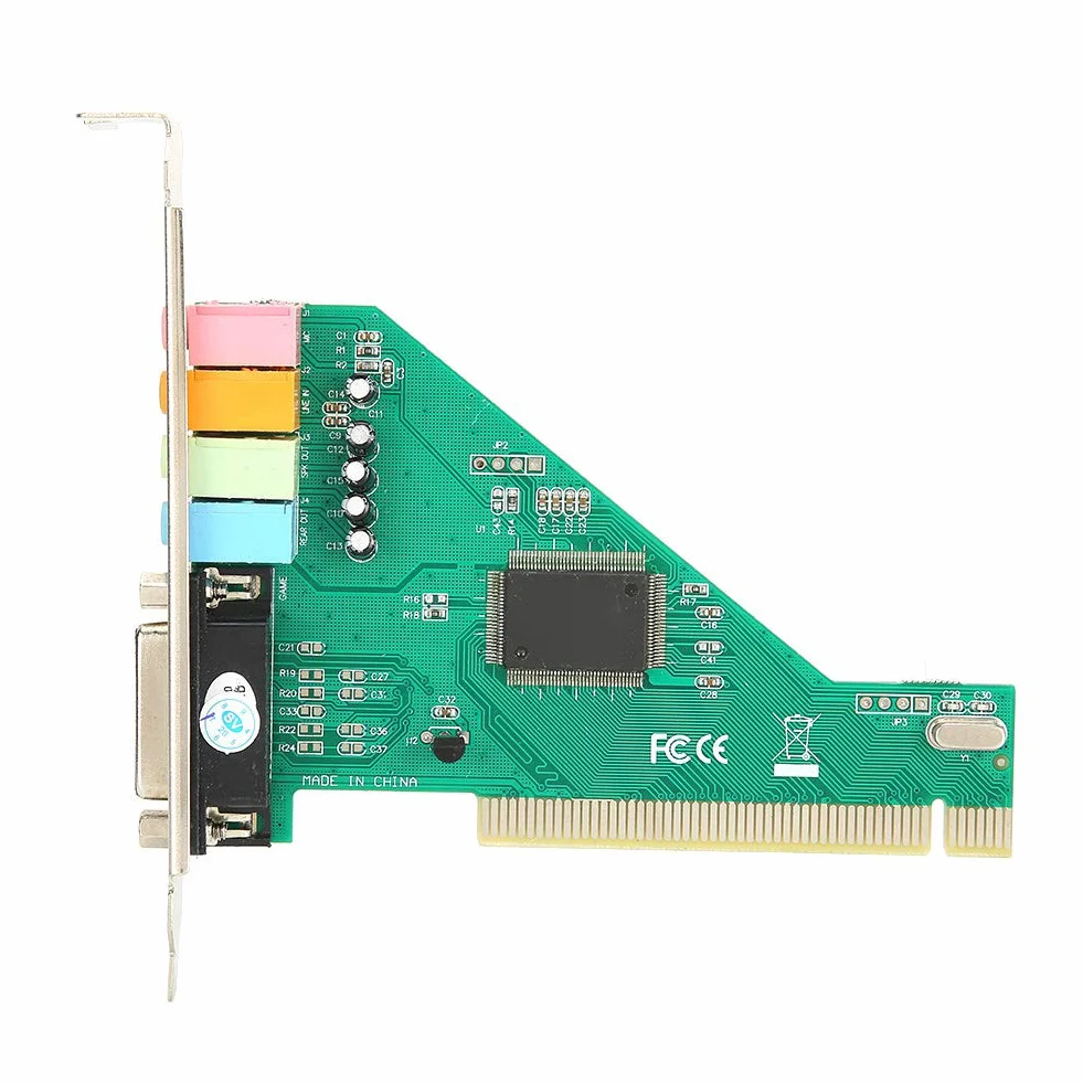 Tarjeta de Sonido con Chip CMI HT8738, Tarjeta Envolvente PCI de 4.1 Canales, SNR de 120 DB con Efectos de Sonido 3D, Compatible con DirectSound 3D y A3D, Compatible con SPDIF de