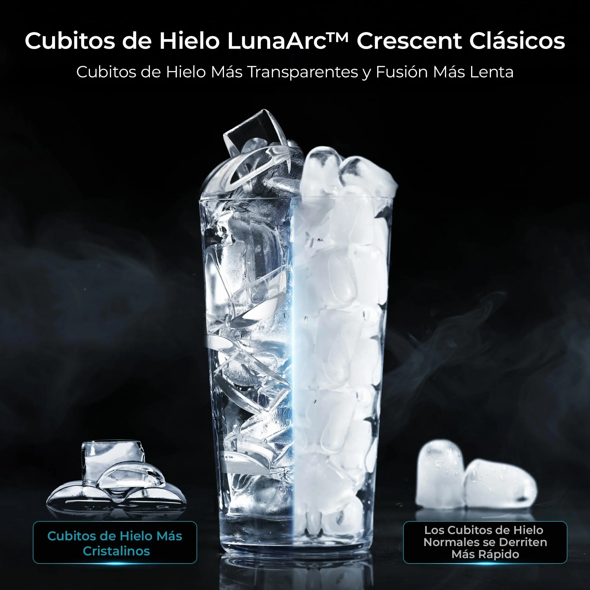 EUHOMY Maquina de Hielo, 1600 Cubos Al Día, Listo en 12 Min, Limpieza Automática, Negra