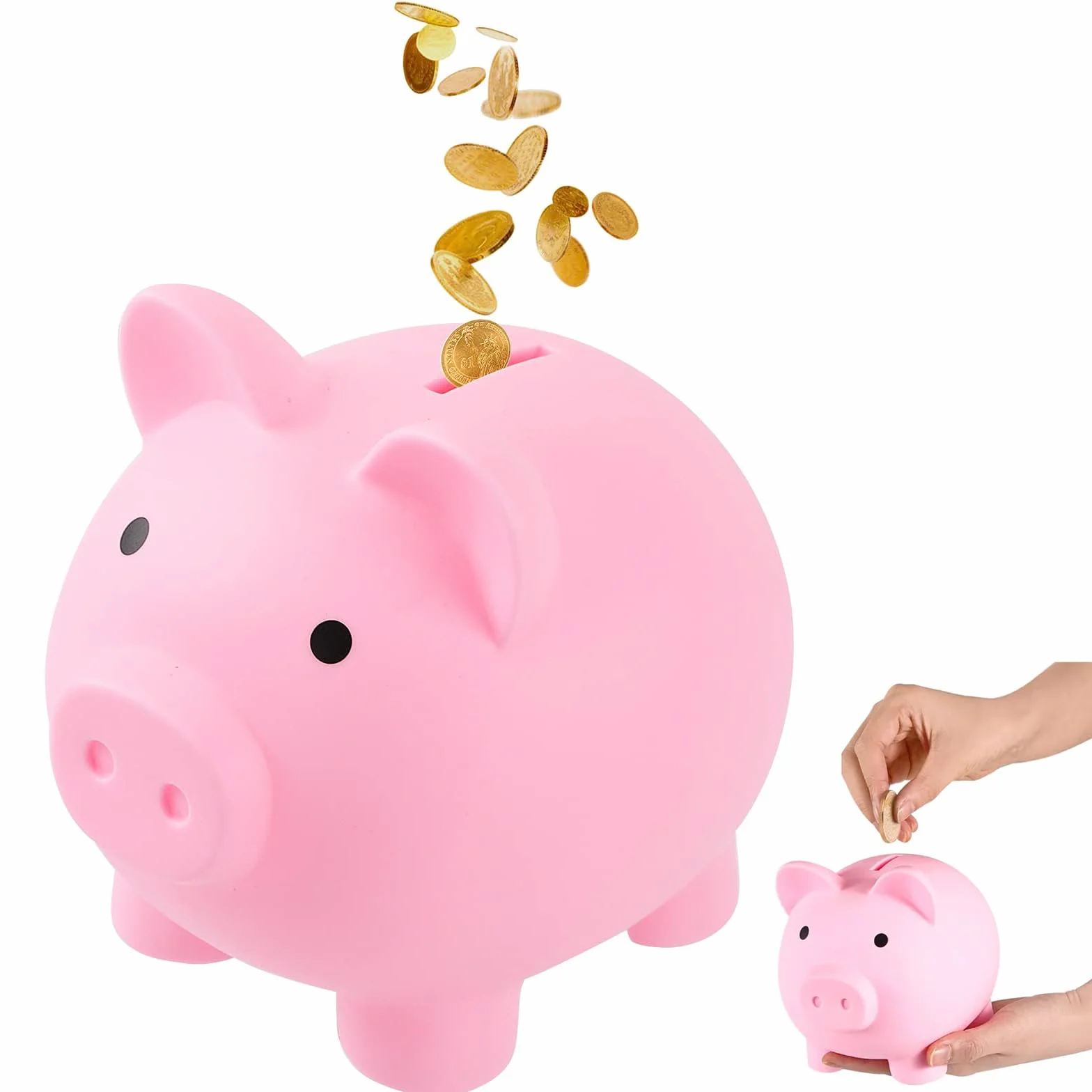 Hucha Cerdito Rosa Plástico para Monedas Decoración Recuerdo Regalo