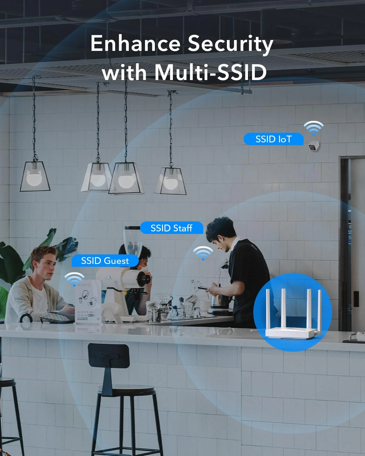 Cudy AC1200 punto de acceso inalámbrico, Gigabit RJ45, solución WiFi empresarial con malla, conformación de haz, itinerancia, MU-MIMO, PoE o alimentación CC, AP1300D