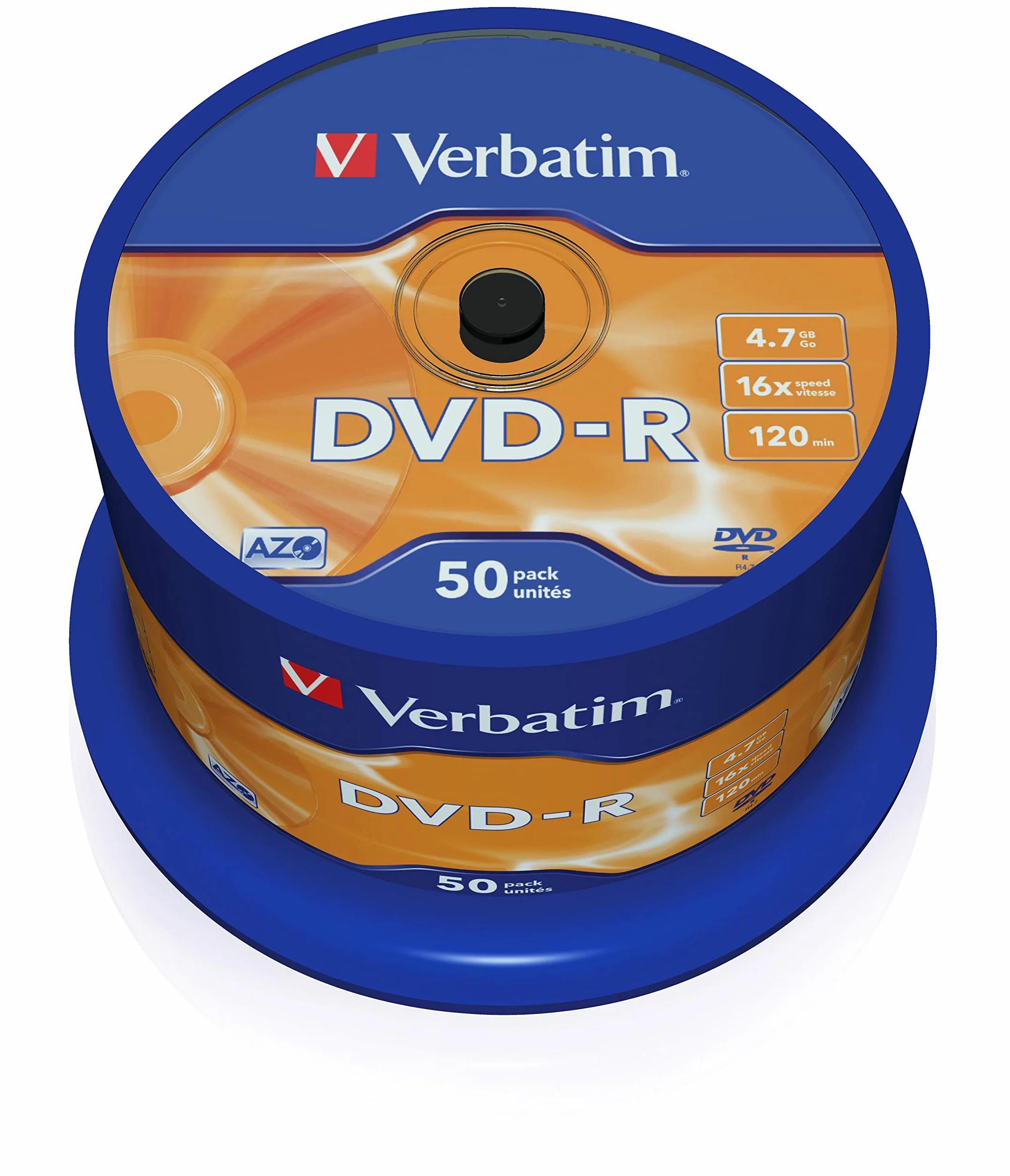 Verbatim 43548 - DVD-R (pack 50 unidades), color plateado