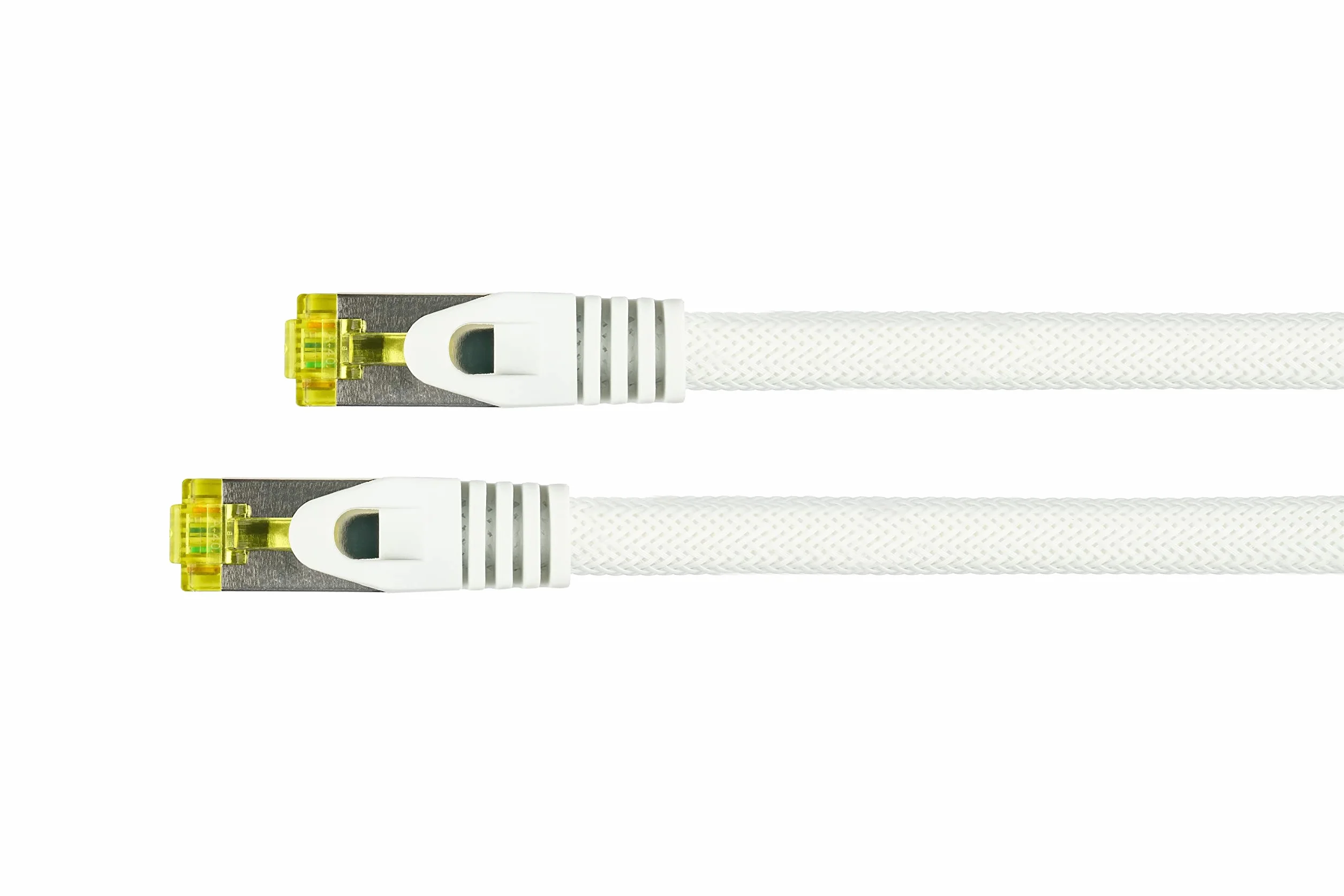 Python Series Ethernet LAN Cable de interconexión con Manguito Protector RNS y Nailon Trenzado Blanco Weiß 25 m