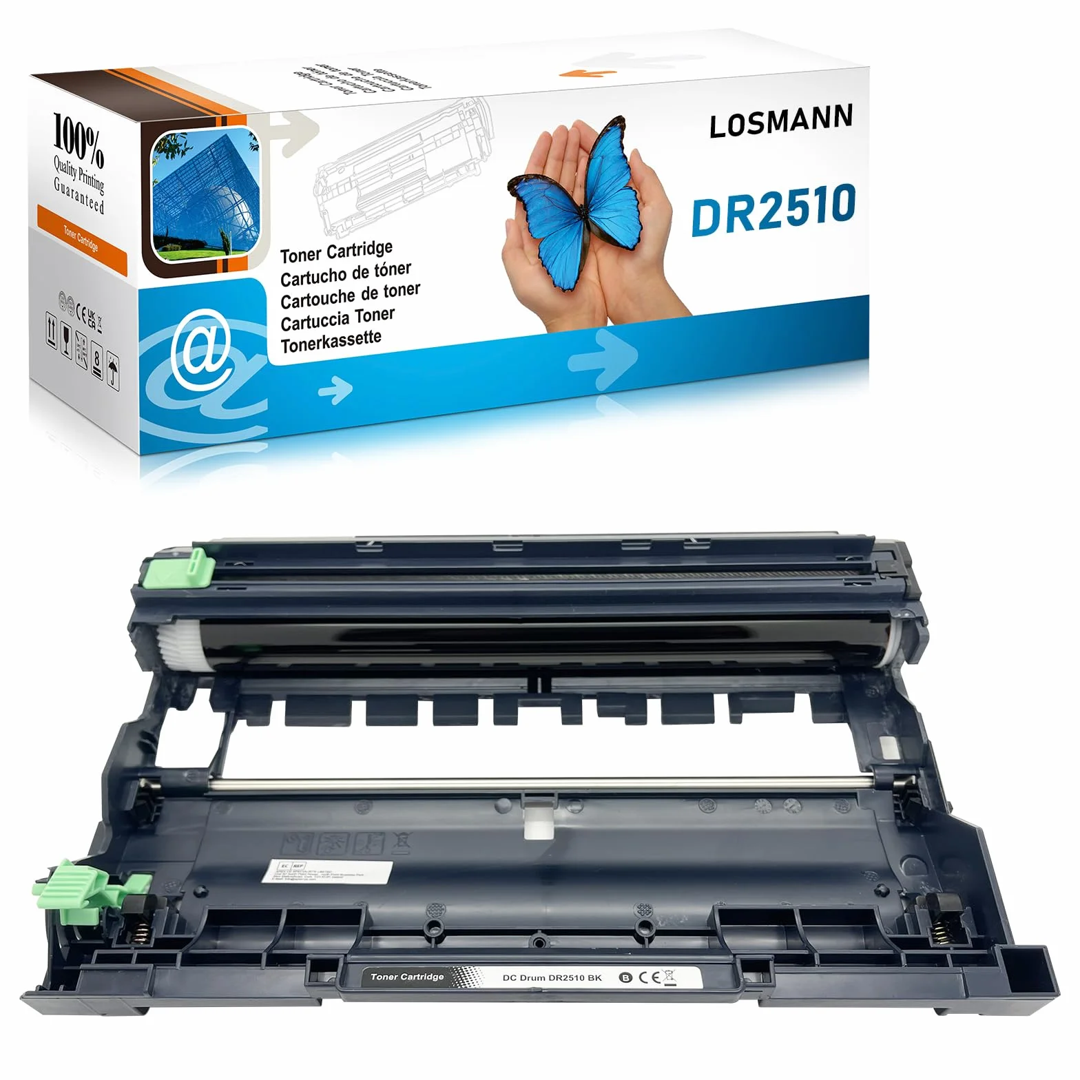 LOSMANN DR2510 Tambor Compatible para Brother DR-2510 para Brother HL-L2400DW HL-L2445DW DCP-L2660DW DCP-2620DW DCP-L2627DWE MFC-L2800DW MFC-2835DW MFC-L2860DW MFC-L2827DWXL MFC-L2827DW MFC-L2827DWE