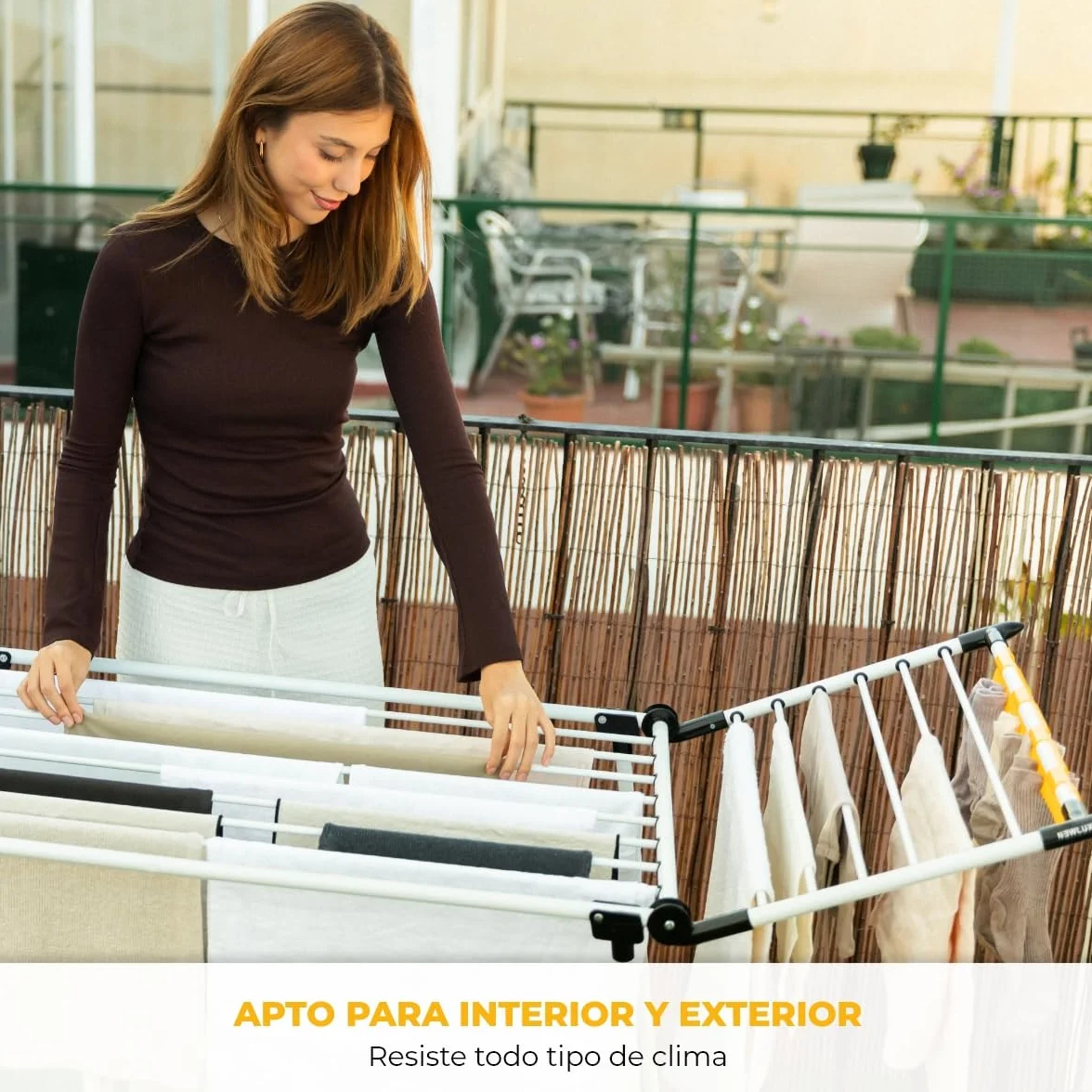 Newlux Tendedero Plegable con Alas Bold V22 180x55x112 cm 26M de Secado 25Kg de Carga Blanco