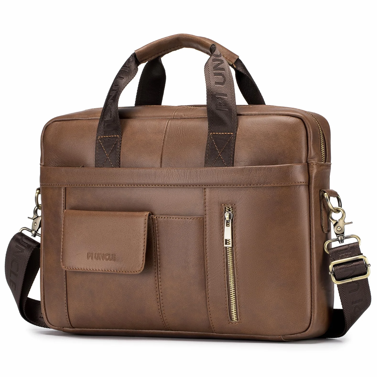 SPAHER Portadocumentos Hombre Cuero Portafolios Hombre Maletin Portatil 15,6 Pulgadas Maletín Ordenador Maletín de Trabajo Cuero Bolso Trabajo Bolso Negocios