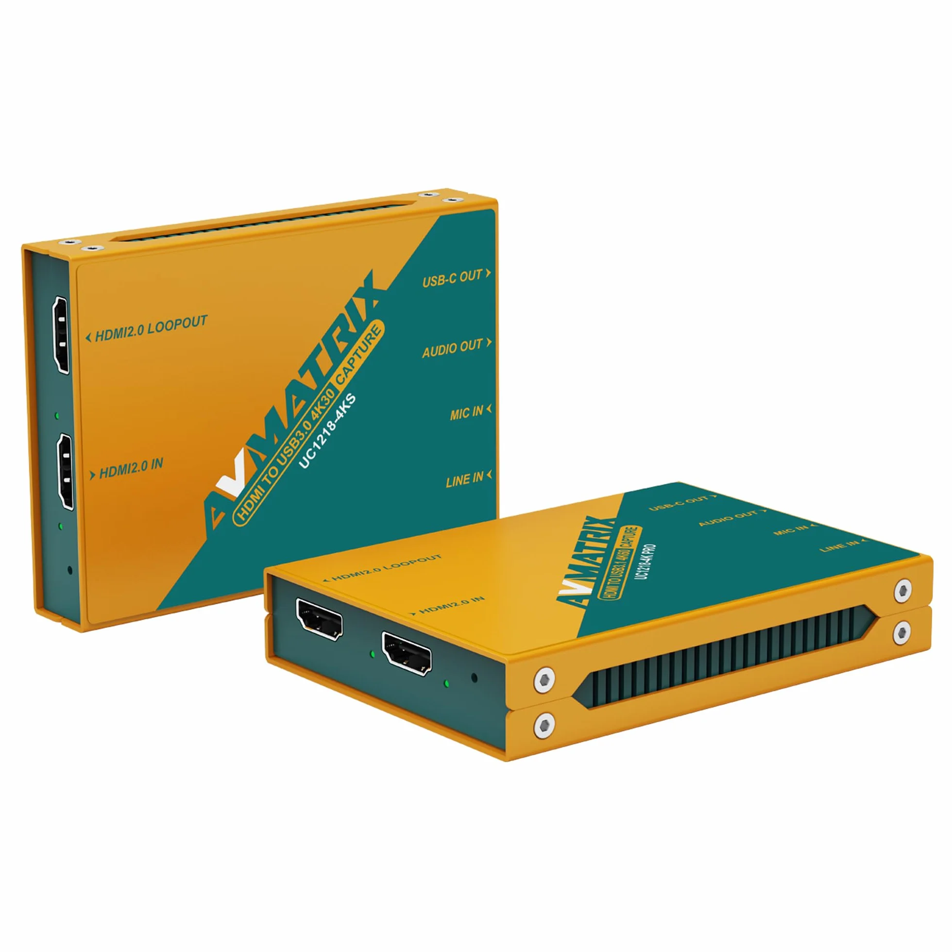 AVMatrix UC1218-4KS 4K HDMI a USB 3.1 Tarjeta de Captura de Video con Zero-Latency Loop-Out, HDR y VRR – Calidad de Broadcast para Live Streaming, Captura de Juegos para PS5, PS4/Pro, Xbox Series X/S