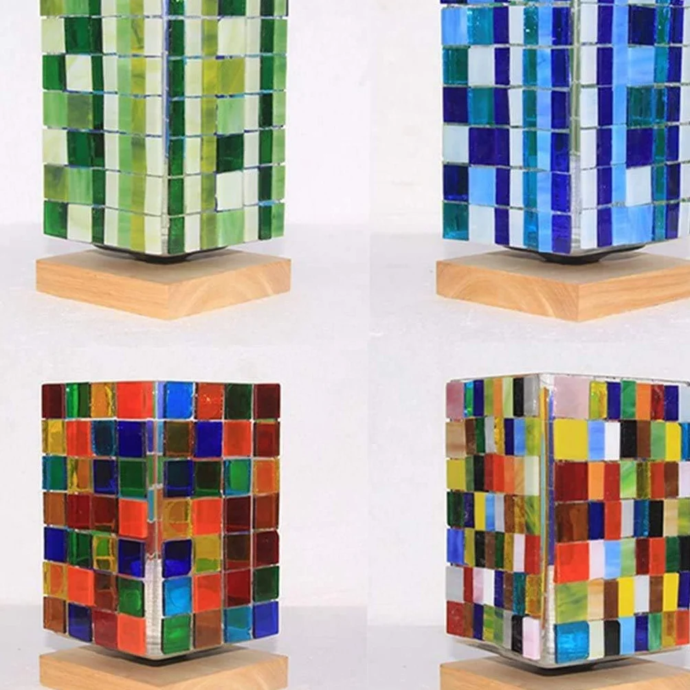 Mosaico de vidrio 4 cm, tira de vidrieras, manualidades, 200 g (verde)
