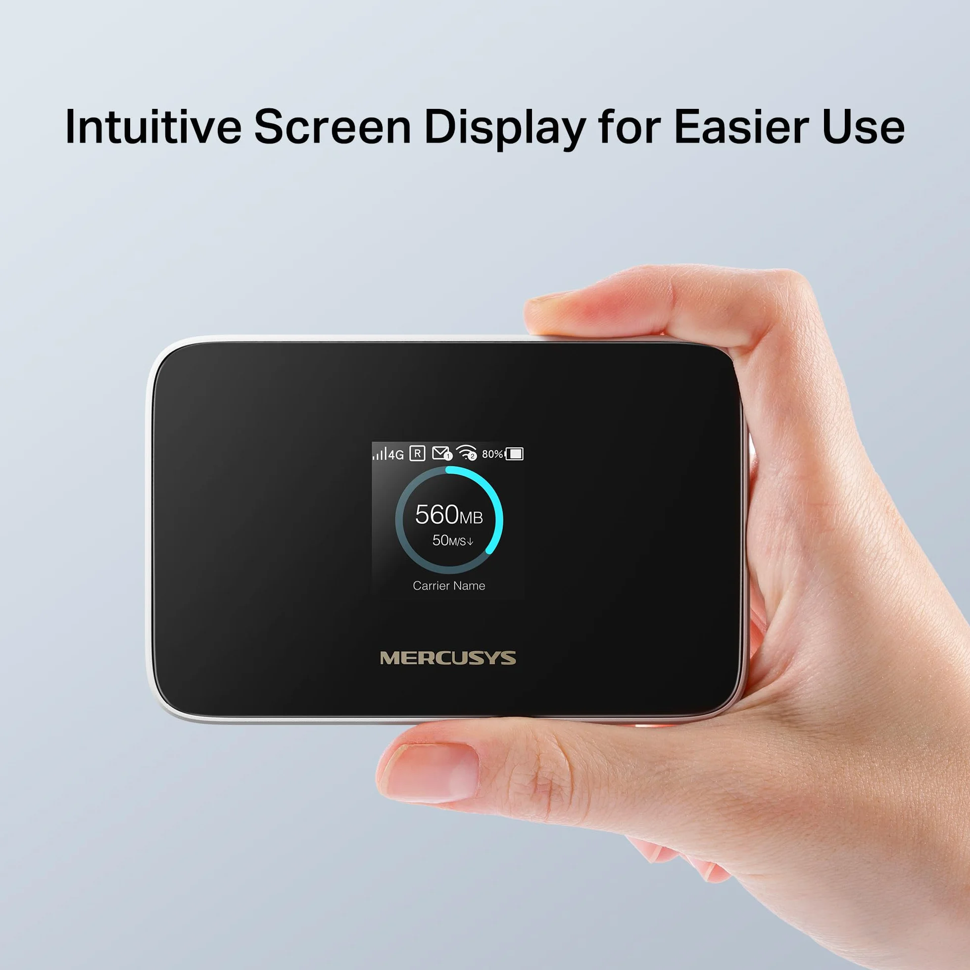 Mercusys MT115 Router WiFi portátil para Viajes con Tarjeta SIM sin Contrato, 4G LTE 150 Mbps, Wi-Fi 6 AX300, hasta 10 Dispositivos, batería de 2400 mAh, hasta 10 Horas de autonomía