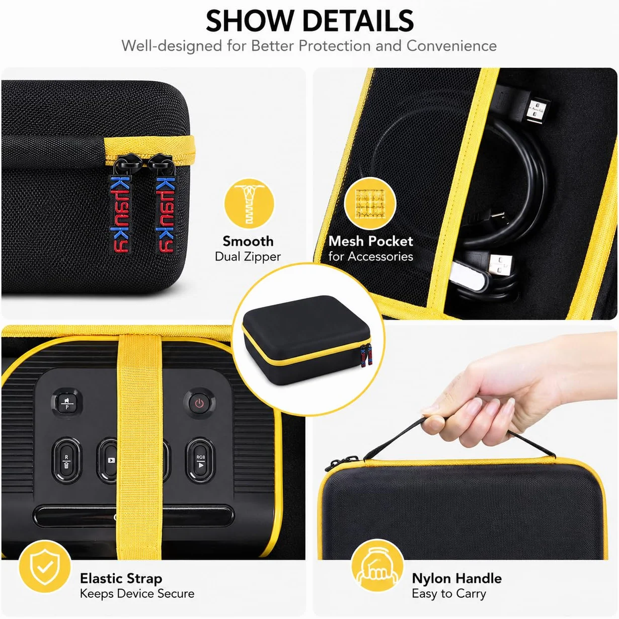 Khanka Estuche para Kodak Slide N SCAN con Gran Pantalla LCD de 5 Pulgadas RODFS50,Bolsa de Transporte con Bolsillo para Accesorios del Escáner de Diapositivas Kodak, Solo Funda