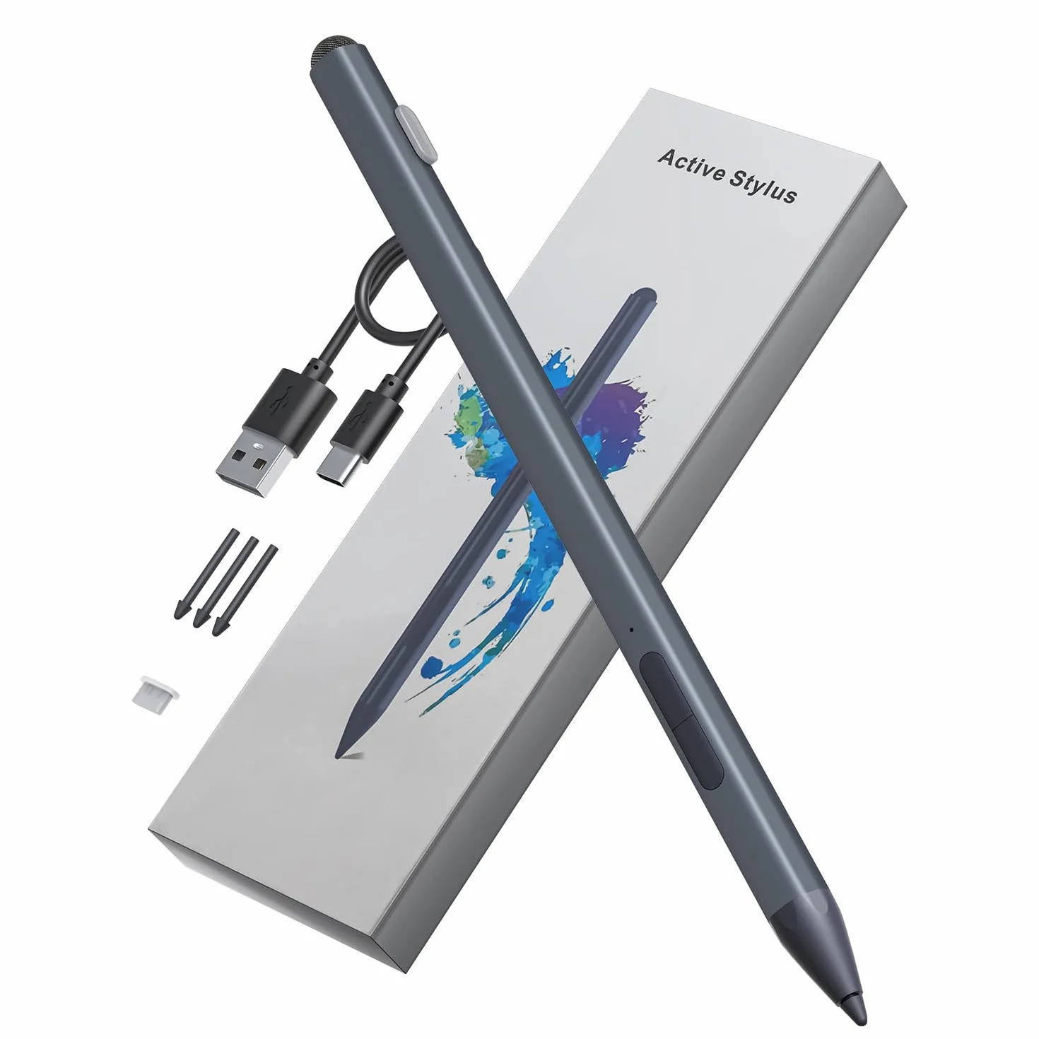 Surface Pen con Lápiz Táctil, 4096 Niveles Presión, Borrador y Clic Derecho - Lápiz Surface para Surface Pro 12/11/10/9/8/7/6/5/4/3/X, Surface Go/Book 1-3/Laptop/Studio