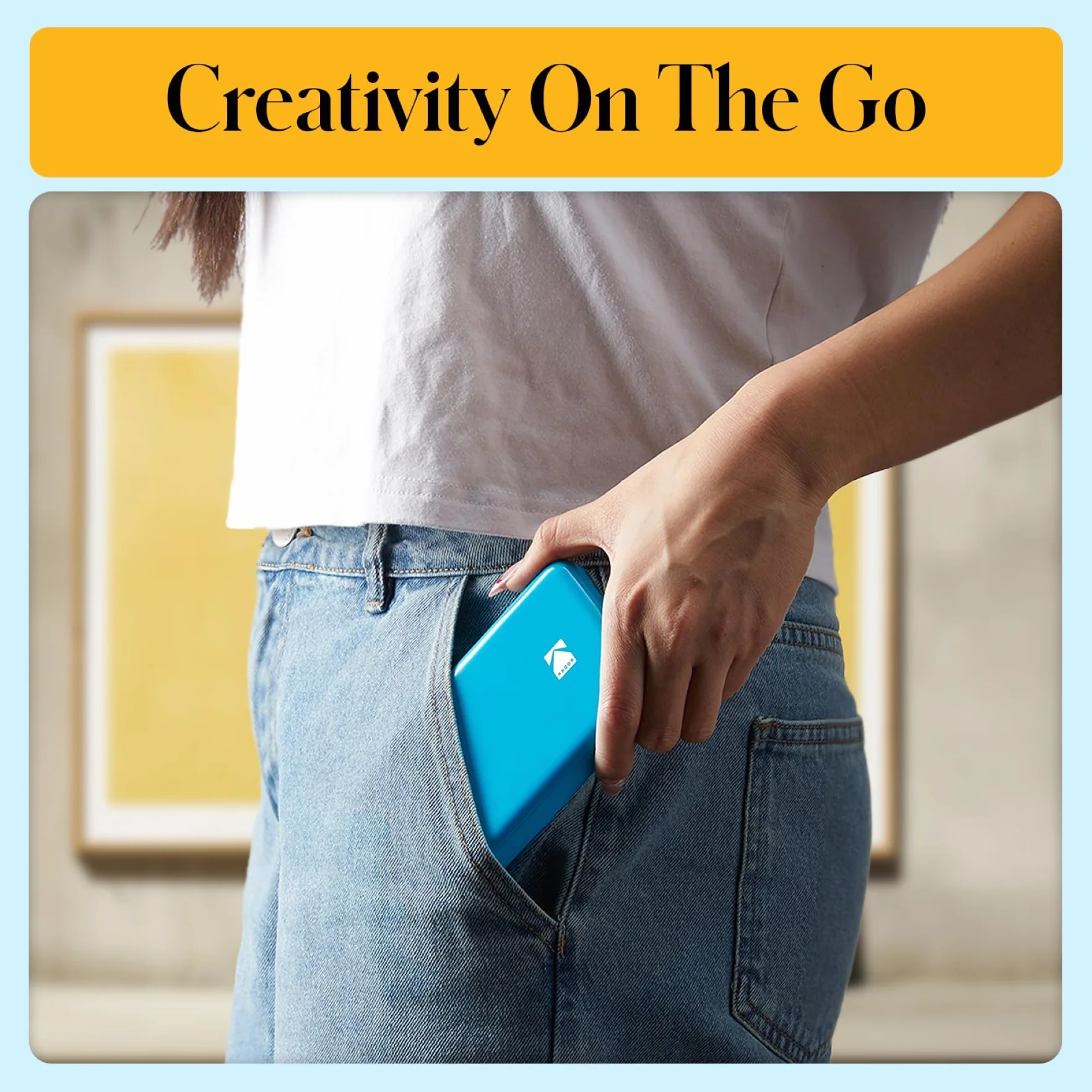 KODAK Step Impresora de fotos instantánea para smartphone - Mini portátil inalámbrica en color - Fotos adhesivas Zink 2x3” - Bluetooth compatible con iOS y Android - App de edición divertida - Azul