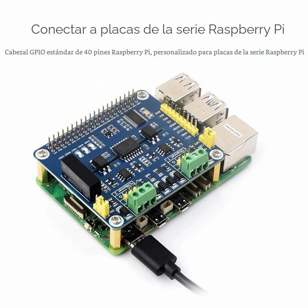 Waveshare 2-Channel Isolated RS485 Expansion Hat for Raspberry Pi SC16IS752+SP3485 Solution with Multi Onboard Protection Circuits