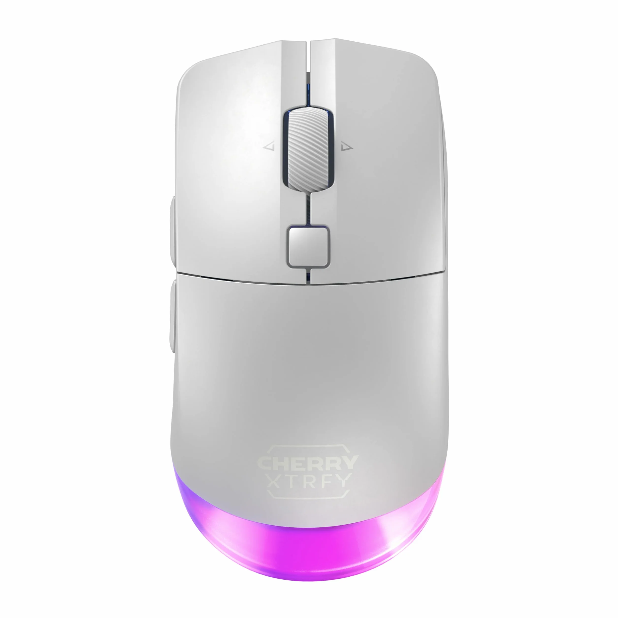 CHERRY XTRFY M50 Wireless, Ratón Inalámbrico para Juegos, Conexión por 2,4 GHz, Bluetooth y Cable, Forma Ergonómica, Iluminación RGB, Recargable, Blanco