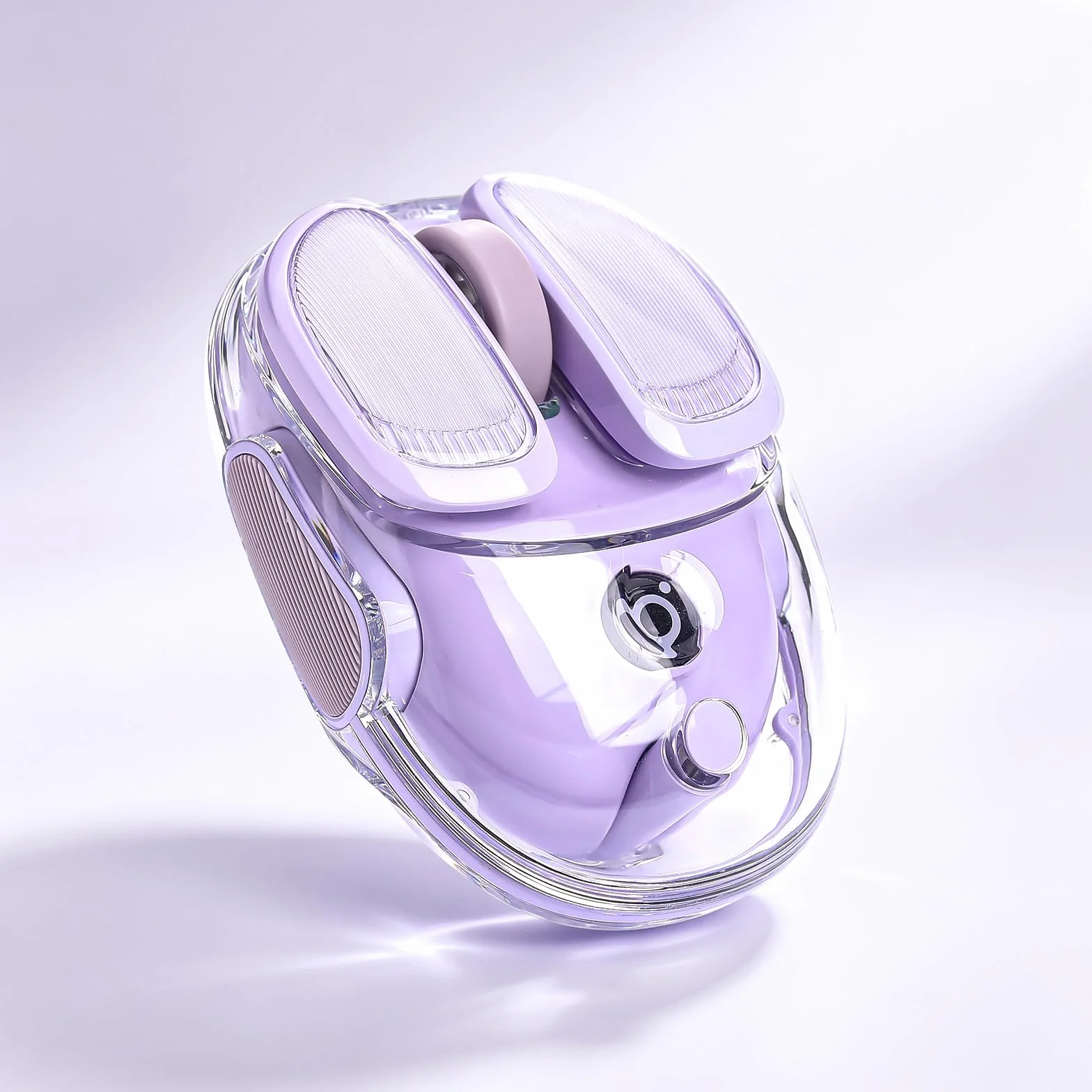 Q9 - Ratón inalámbrico portátil silencioso de 2,4 GHz/Bluetooth, modo dual, 4 DPI ajustables, 4800 DPI con iluminación RGB, compatible con Win/Mac/Android/iOS (morado)