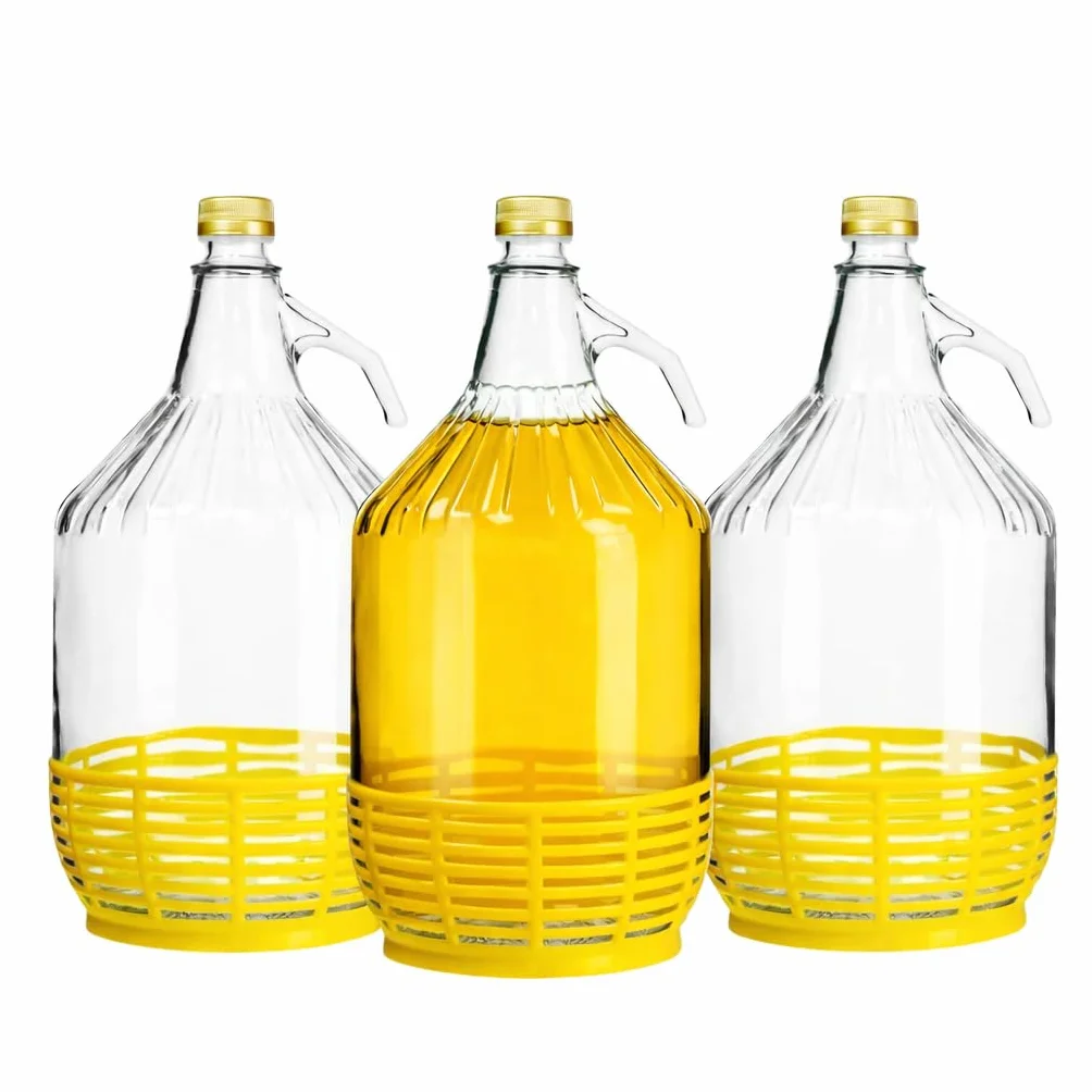Botella de vidrio para fermentación 5L con tapa de rosca