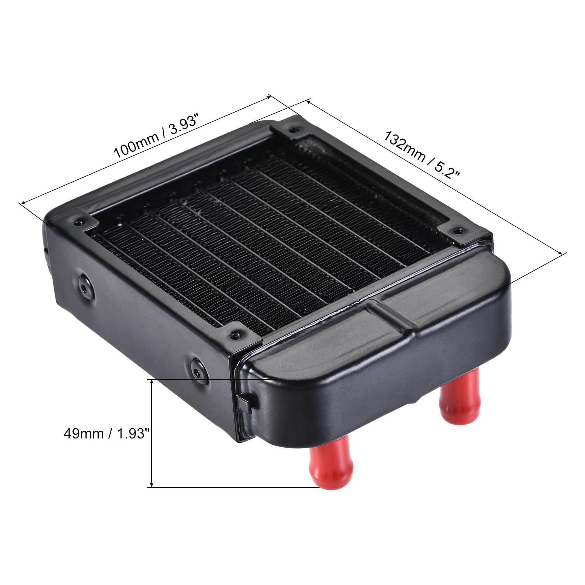 sourcing map Agua Refrigeración Radiador para PC CPU 132mm x 100mm x 33mm con 8 Aluminio Tubos