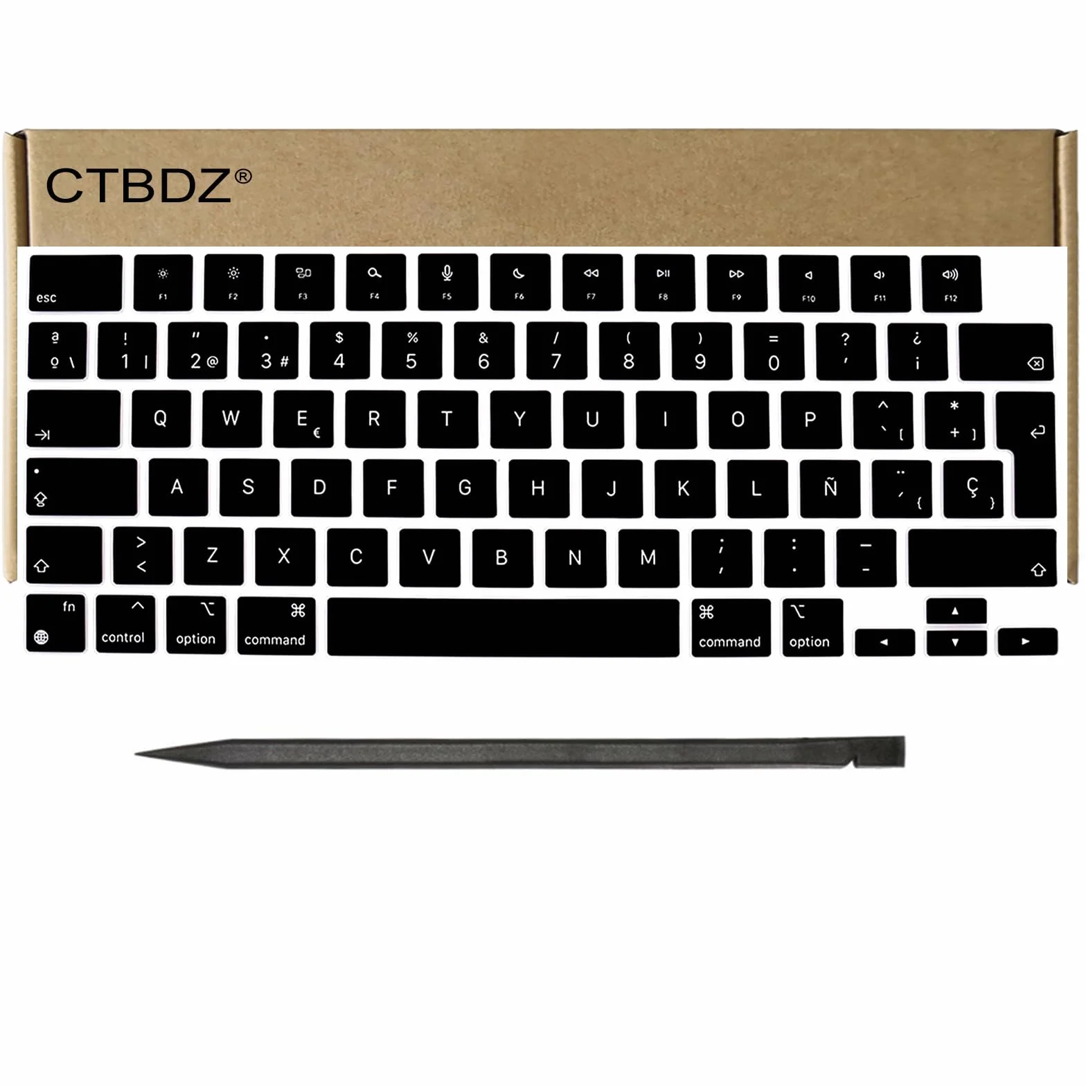 Teclas de repuesto para MacBook Pro/Air (M1 M2 M3 M4) 13'' 14'' 15'' 16'' A2442 A2485 A2991 A2992 A2779 A2780 A3113 A3185 A3186 A2681 A2941 A3401 A3403 (2021-2025) (Negro, Español)