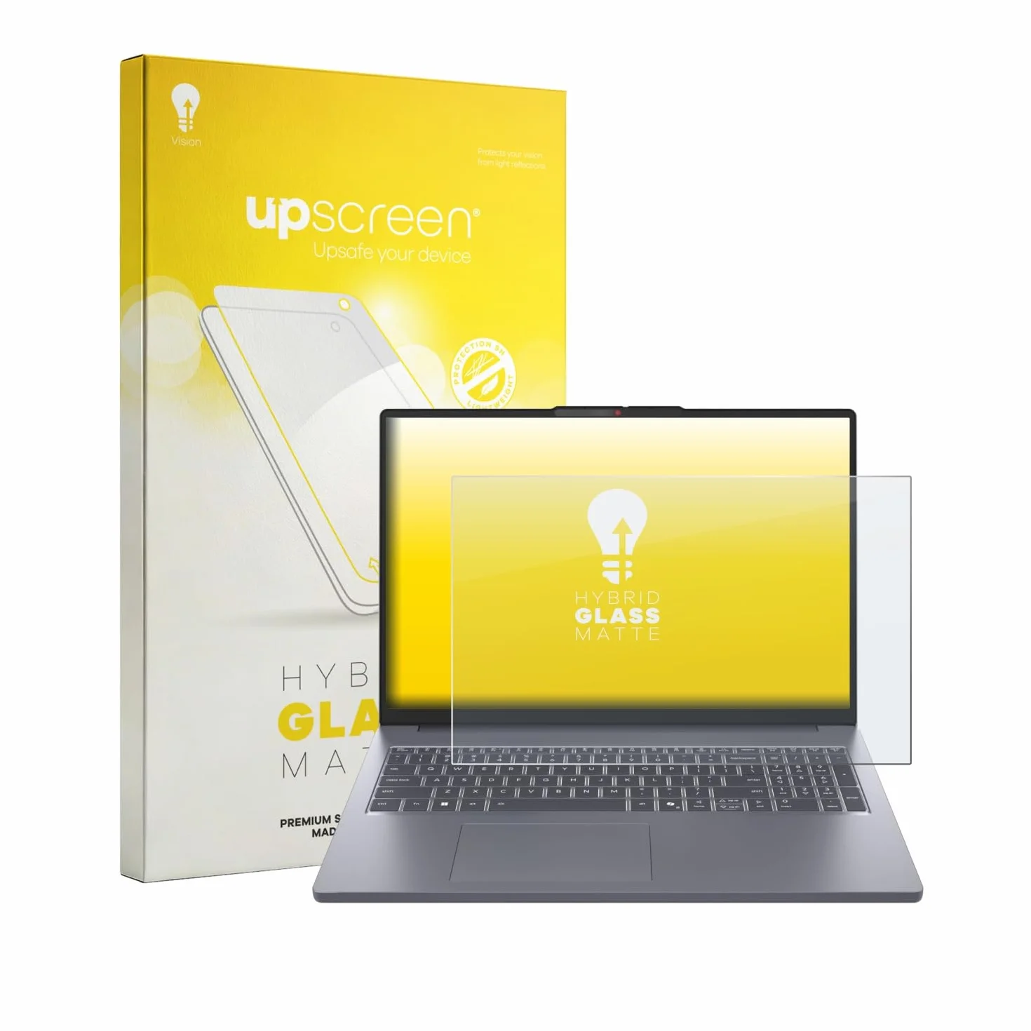 upscreen Lámina Cristales para Lenovo IdeaPad Slim 3 Gen 10 16" | , Mate Protección Pantalla Made in Germany, Anti-Reflejos 9H Dureza Hybrid Tempered Glass