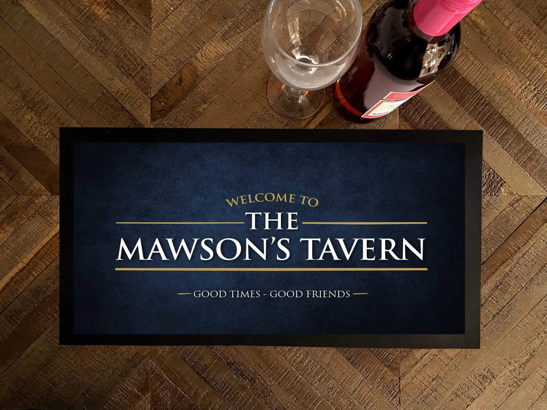 Tapete personalizable para bar azul marino accesorios de cerveza regalo hogar