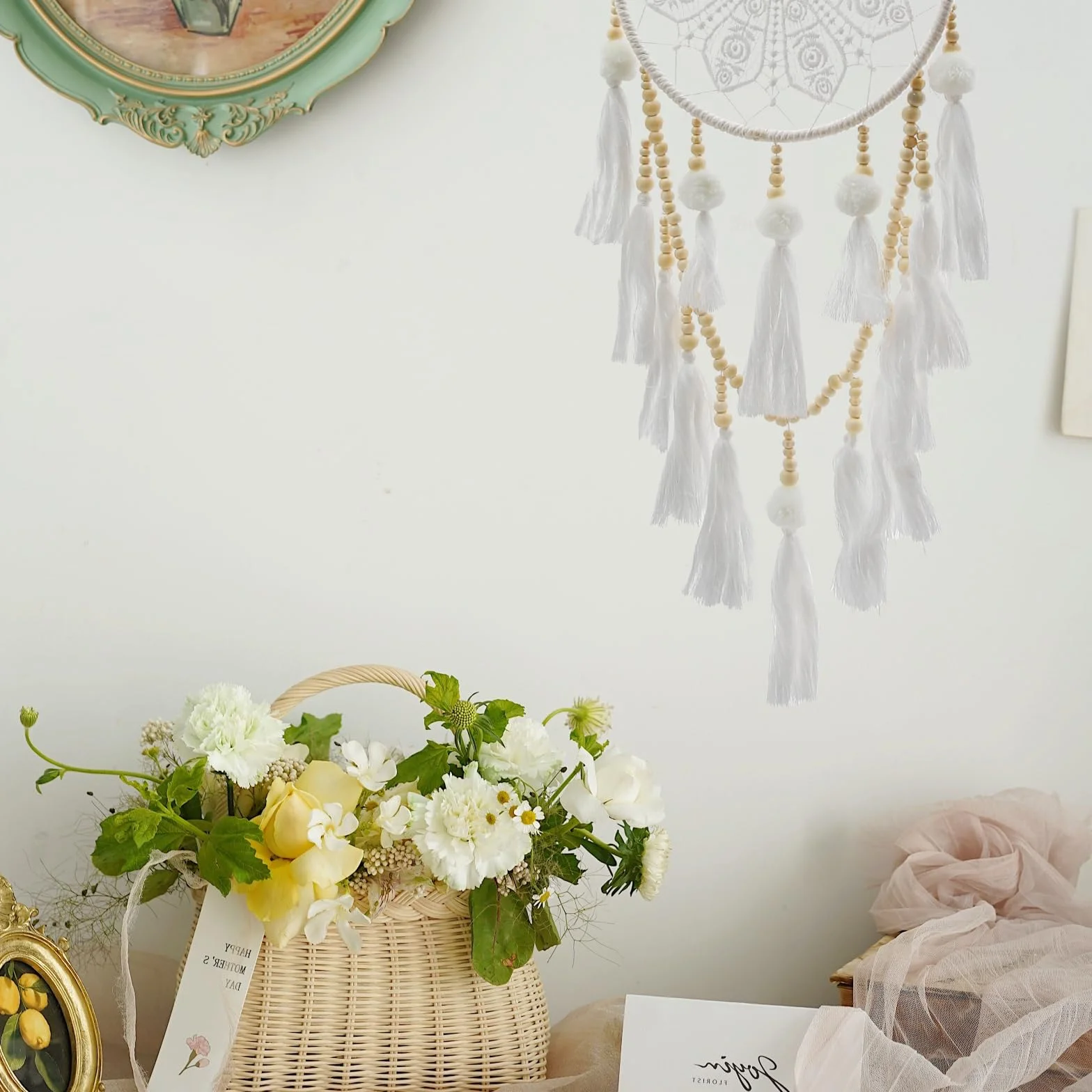 Atrapasueños Bohemio Hecho a Mano Decoración de Borla para Hogar