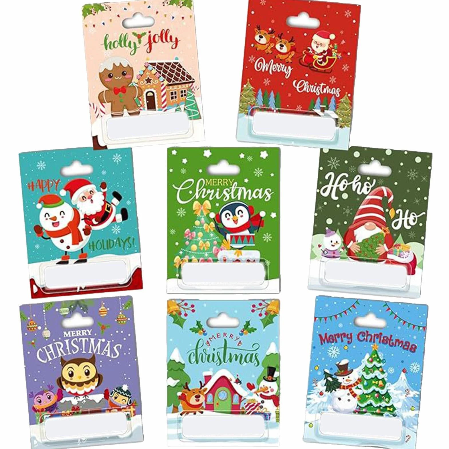 Juego de 8 soportes para dinero en efectivo, dispensador de dinero de Navidad, adornos de vacaciones de invierno, decoración colgante de árbol de Navidad para Navidad, cumpleaños, vacaciones