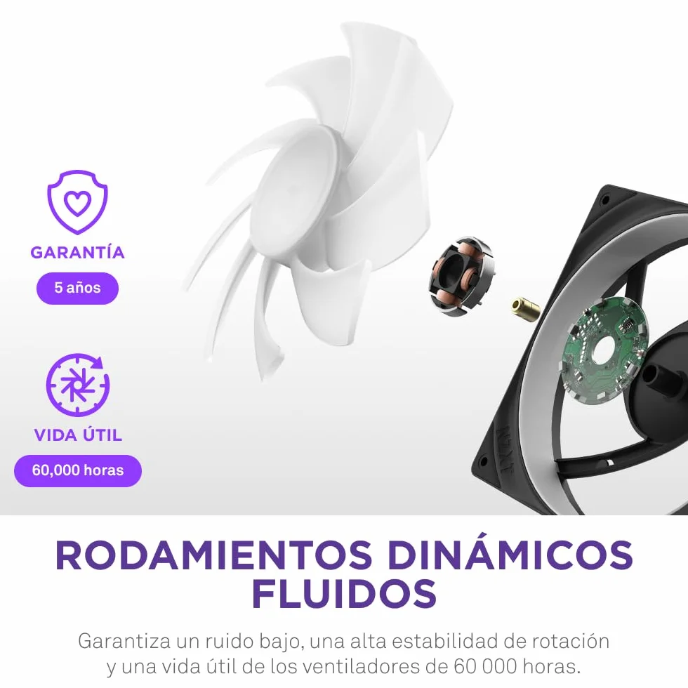 NZXT F240 RGB Core - Unidad de 240 mm con 2 ventiladores RGB de 120 mm - Control de velocidad e iluminación - Alta presión estática y flujo de aire - 8 LED aRGB por ventilador - Negro