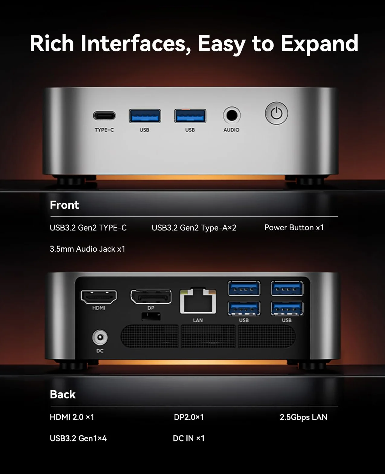 ACEMAGIC Matrix Mini M1 Mini PC, Windows 11 Pro, AMD Ryzen 7 7735HS(8C/16T,hasta 4,75 GHz),AMD Radeon™ Graphics,16GB LPDDR5 512GB SSD Mini Ordenador Soporte 4K Triple Pantalla/2.5G LAN/WiFi 6/BT5.2