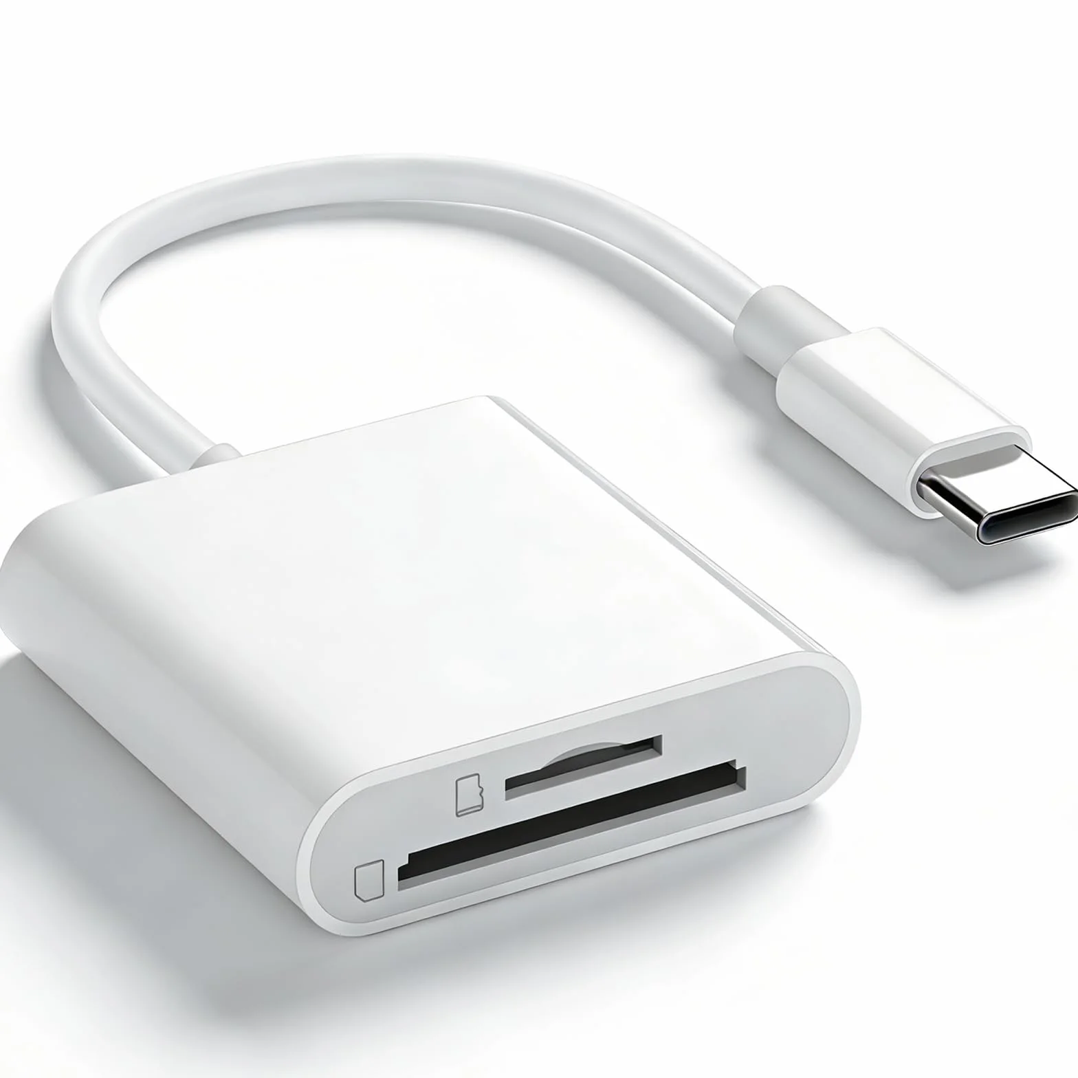Lector de tarjetas USB C a SD, lector de tarjetas SD USB C con doble ranura SD(TF)/lector de tarjetas de memoria SD, visor de cámara de rastreo, lector de tarjetas tipo C para iPhone 15 16/iPad