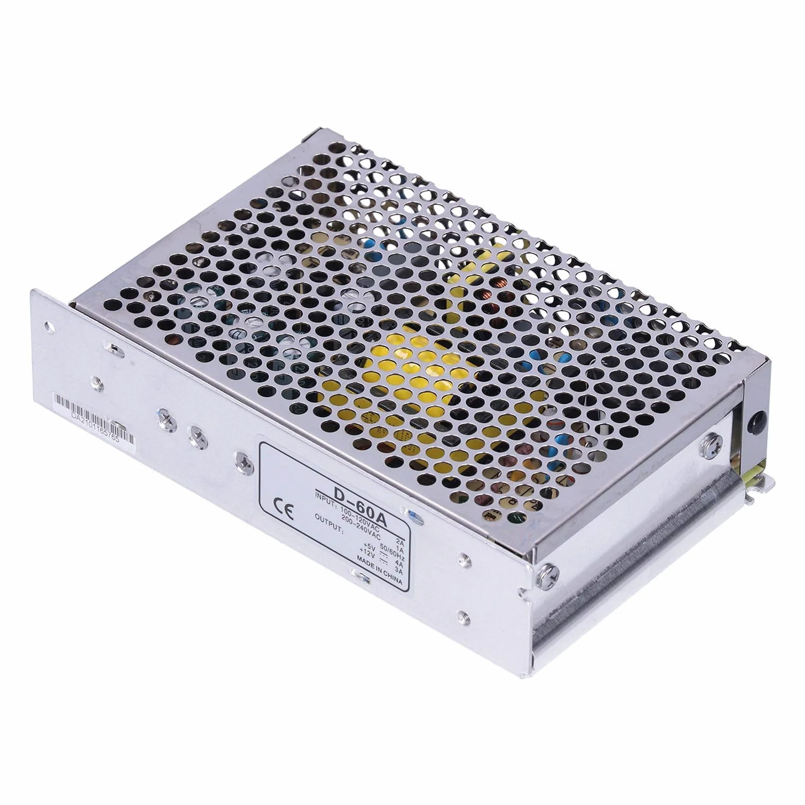 Fuente Alimentacion Conmutada 60W Regulada Salida Dual 5V 4A 12V 3A Transformador CC Aluminio para Tira LED Proyectos Electronicos Computadora
