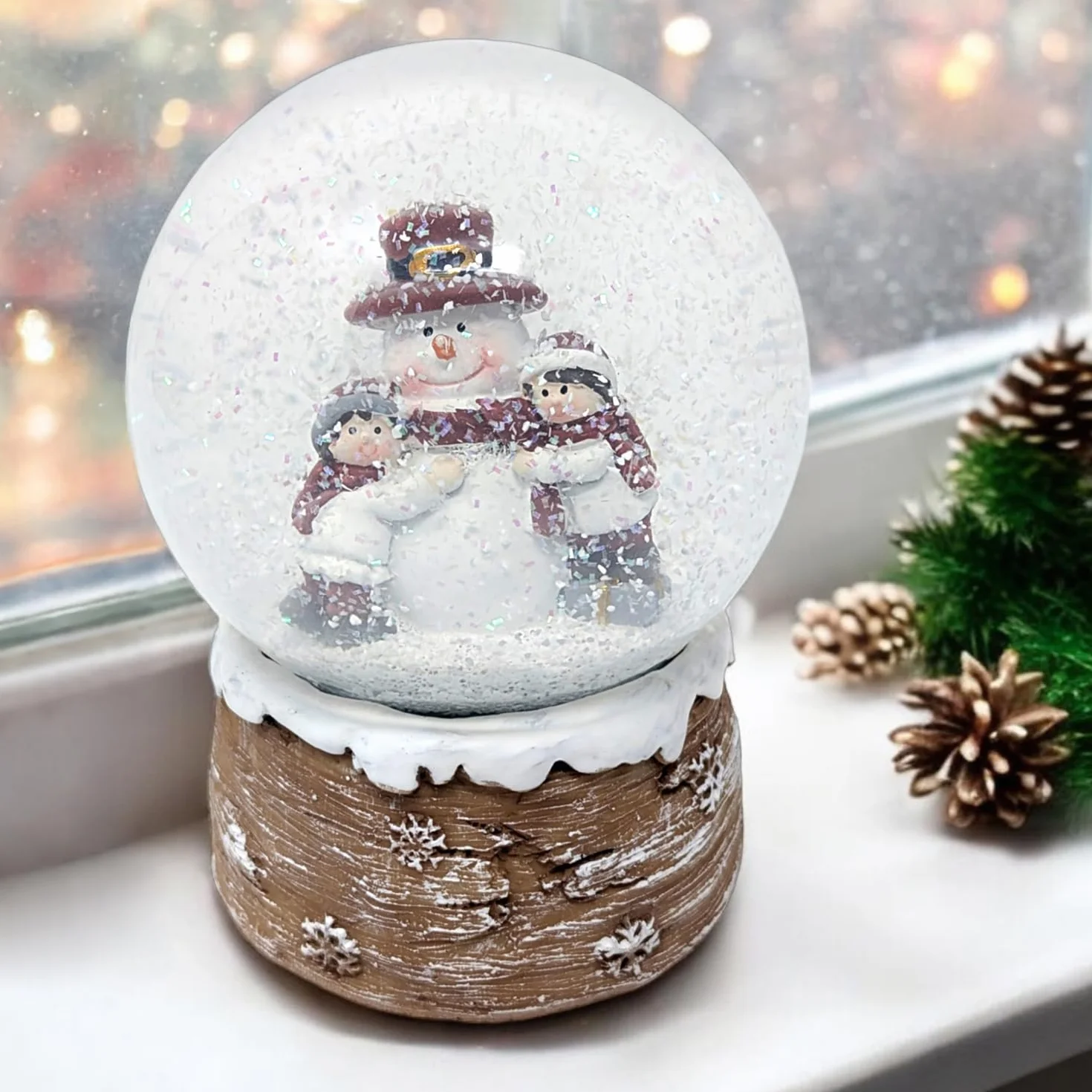 COM-FOUR® Bola de Nieve navideña decoración Festiva Nevada Brillante