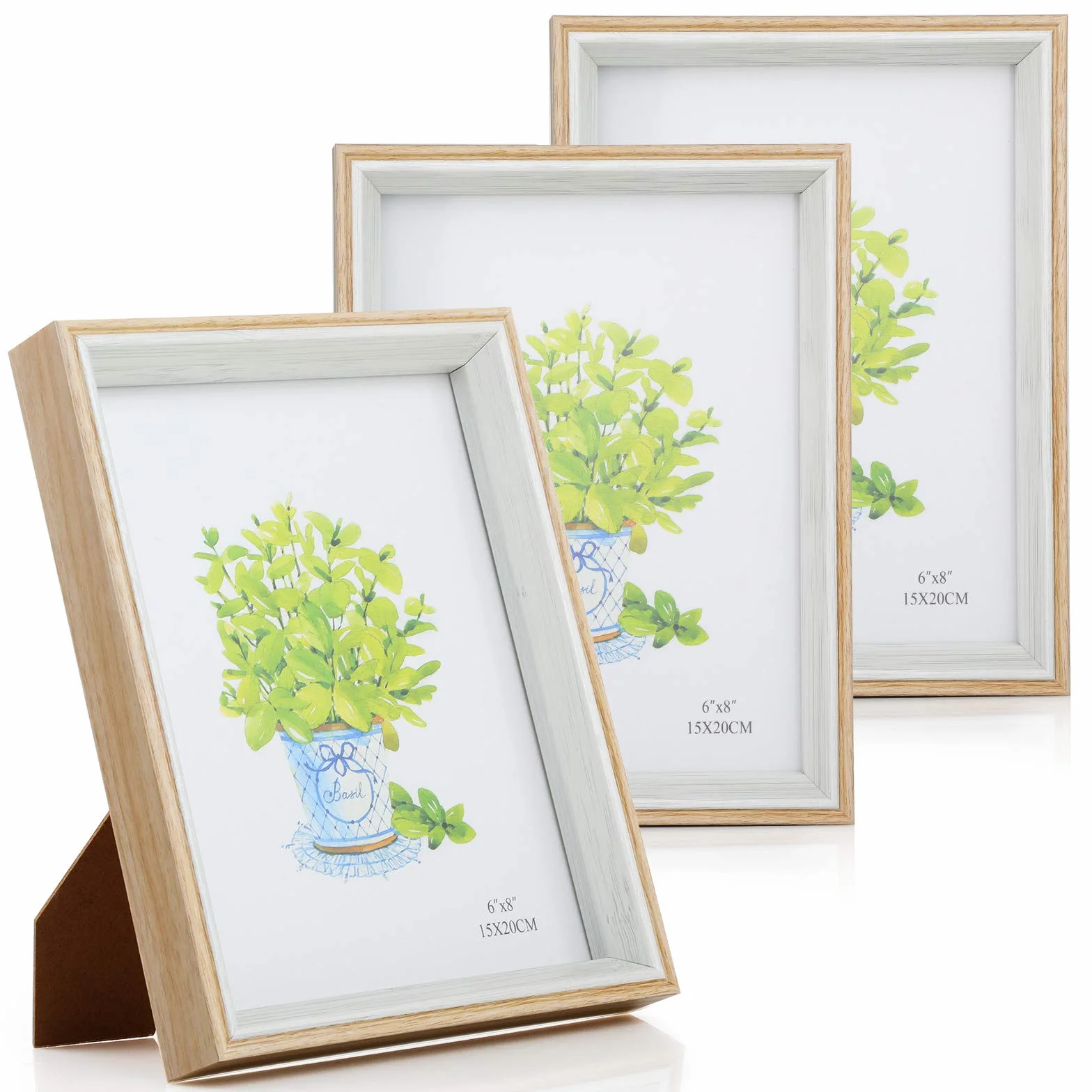 Simpeak Marco De Fotos 15x20 Cm 3 Piezas Juego Con Soporte 6x8 Pulgadas Blanco